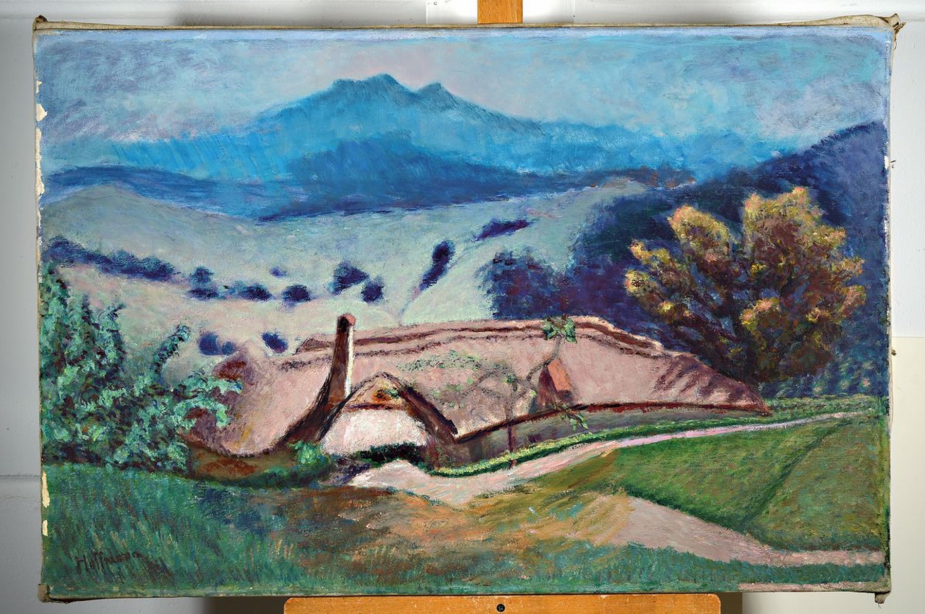 Detail k: Fritz Hoffmann, 1907-1942, "Landschaft", Links unten sign., Öl/Lwd, ca. 64x97 cm