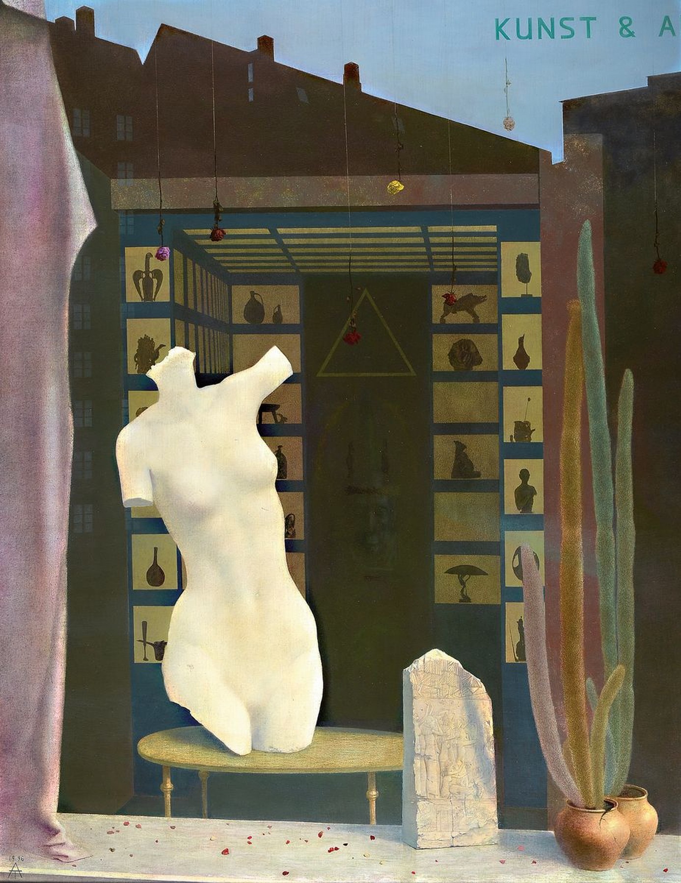Alexander Timofeev, geb. 1971, "Es war mal ein Schaufenster", Öl/Lwd, verso sign., dat. 1996, R. ca. 96x75 cm