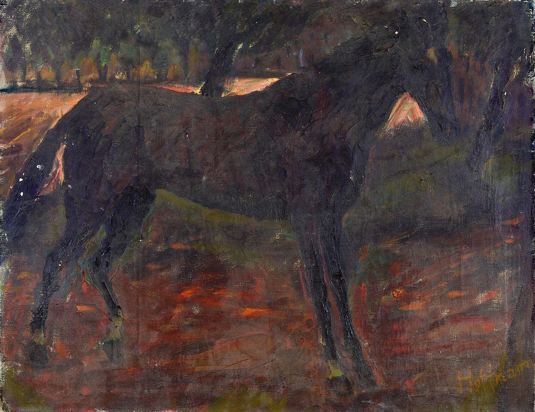 Fritz Hoffmann, 1907-1942, "Pferd", Öl/Lwd, rechts unten sign., ca. 70x87 cm