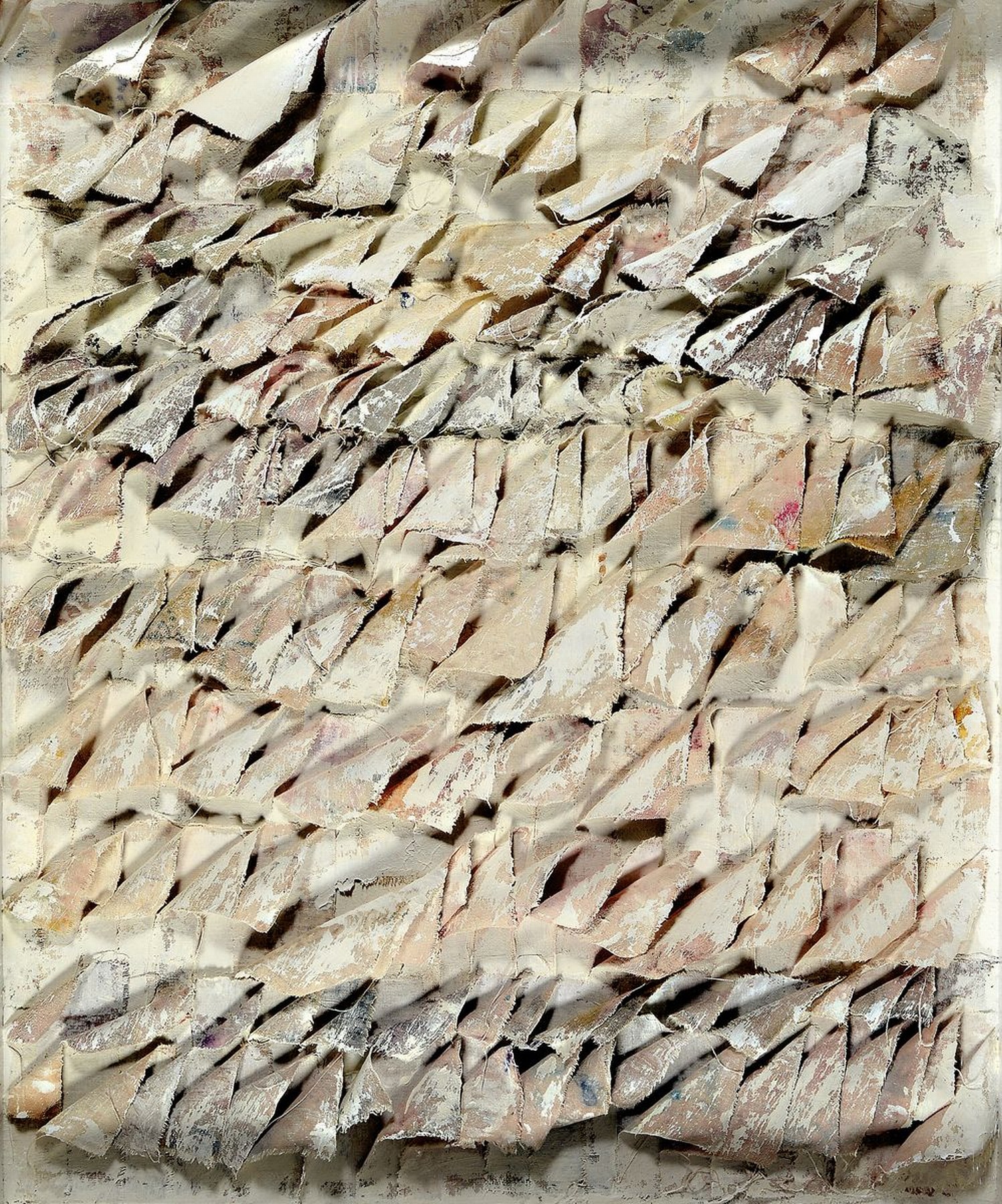 Haidy Hausmann, 1946-2017, Acryl über Stoff auf Holzplatte, sign., dat. 83, unter Plexiglas gerahmt, ca. 51x44 cm