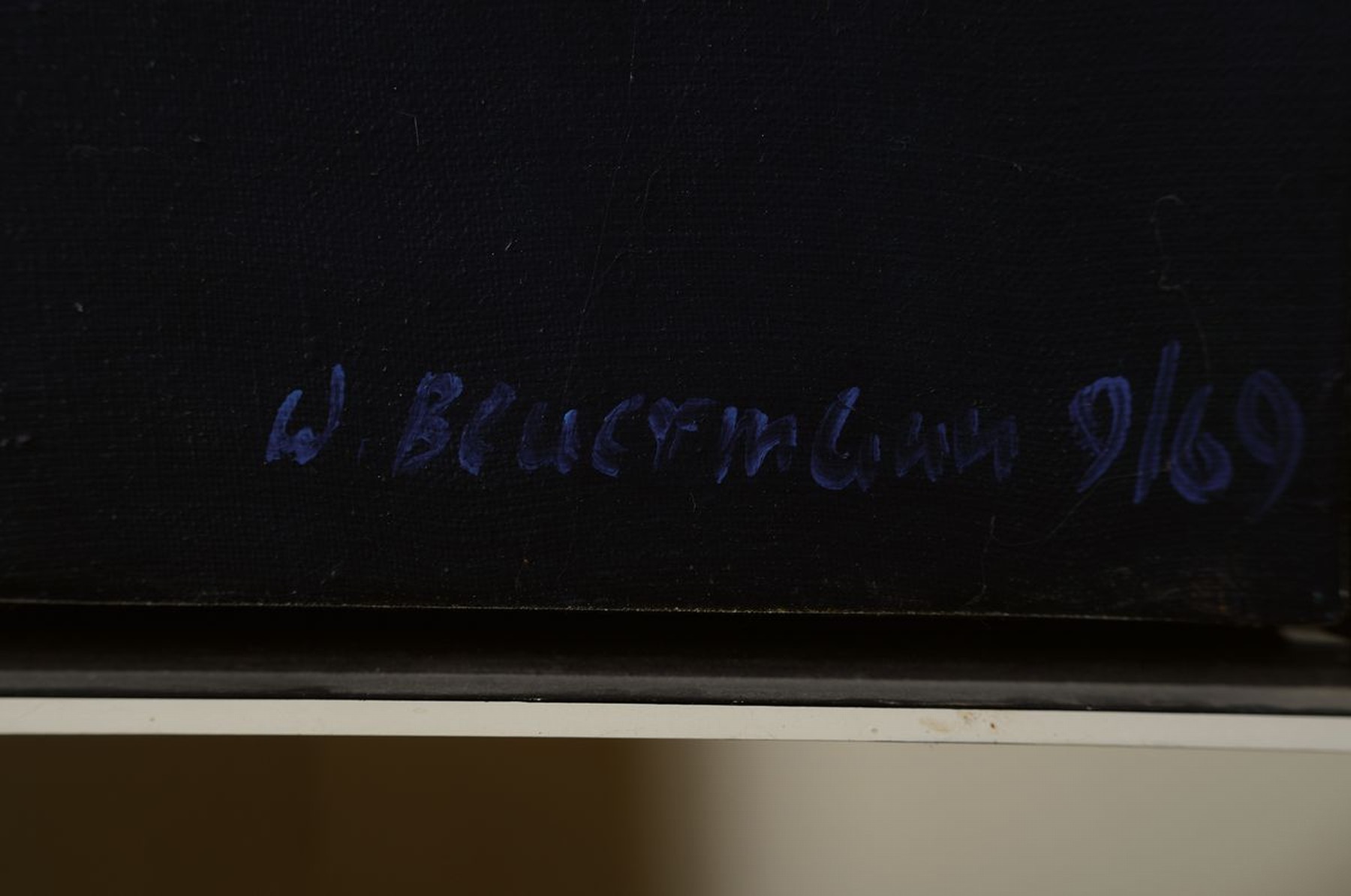 Detail a: Wilhelm Beuermann, 1937-2006, "Fadenblüte" Öl/Lwd, re. unten sign., num. 9/69 cm R. ca. 130x102 cm