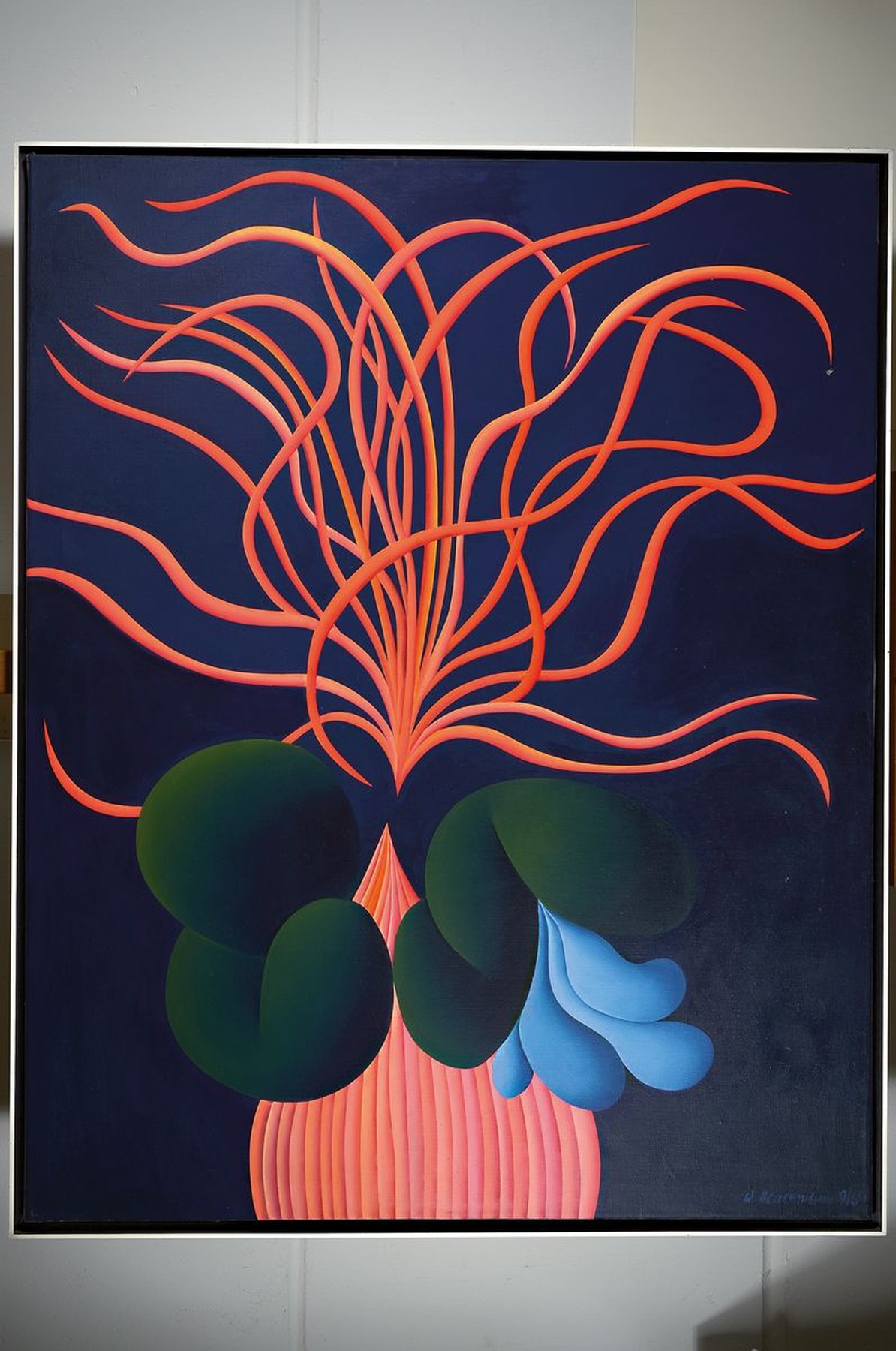 Detail k: Wilhelm Beuermann, 1937-2006, "Fadenblüte" Öl/Lwd, re. unten sign., num. 9/69 cm R. ca. 130x102 cm