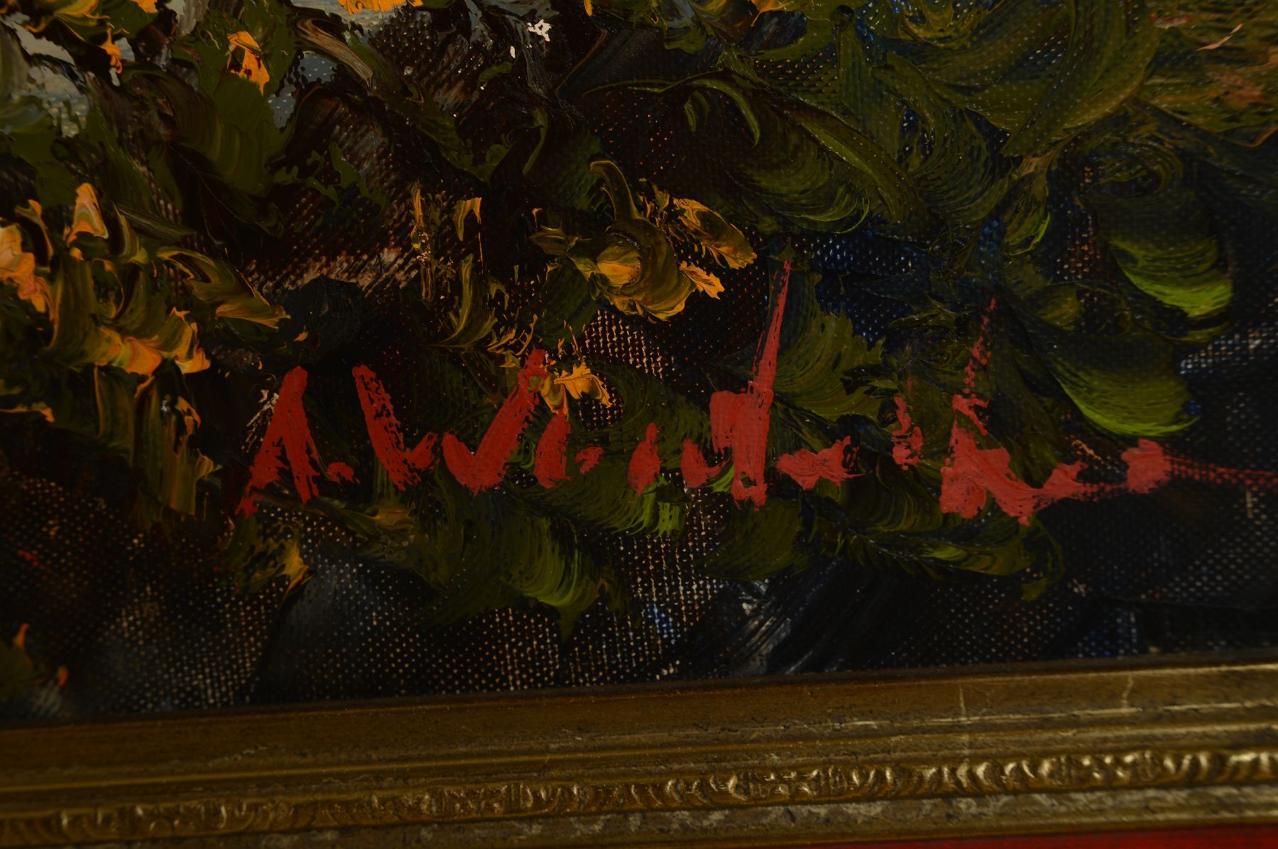 Detail a: Otmar Widmann, geb. 1938 Aschaffenburg, Das Rathaus in Michelstadt, Öl/Lwd, rechts unten signiert, ca. 70x100cm, R. ca. 88x118cm