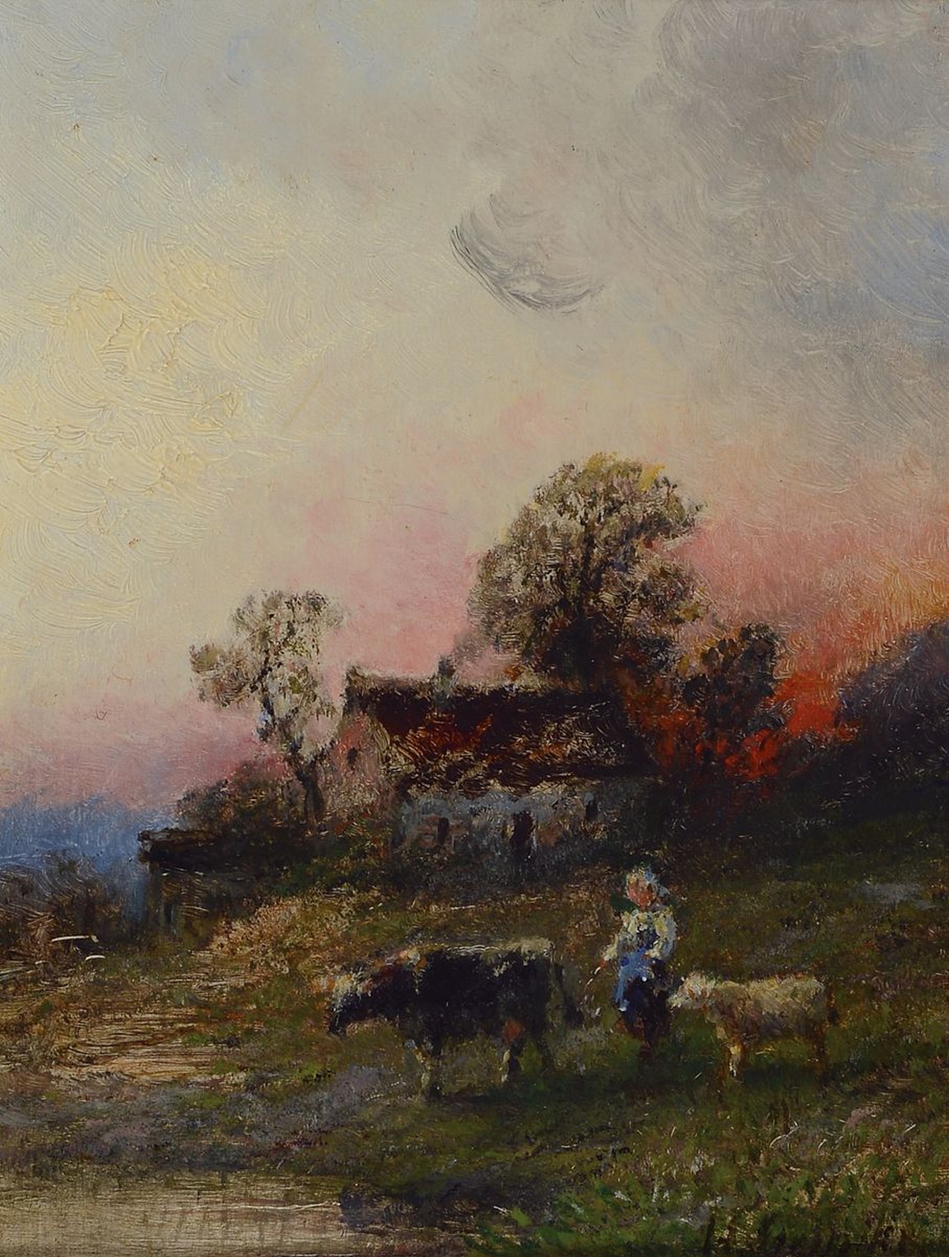 H. Steintke, um 1900, zwei Pendants, Hirtendarstellungen in Landschaften, Öl/Holz, 16 x 12 cm, beide gerahmt, ca. 28 x 24 cm