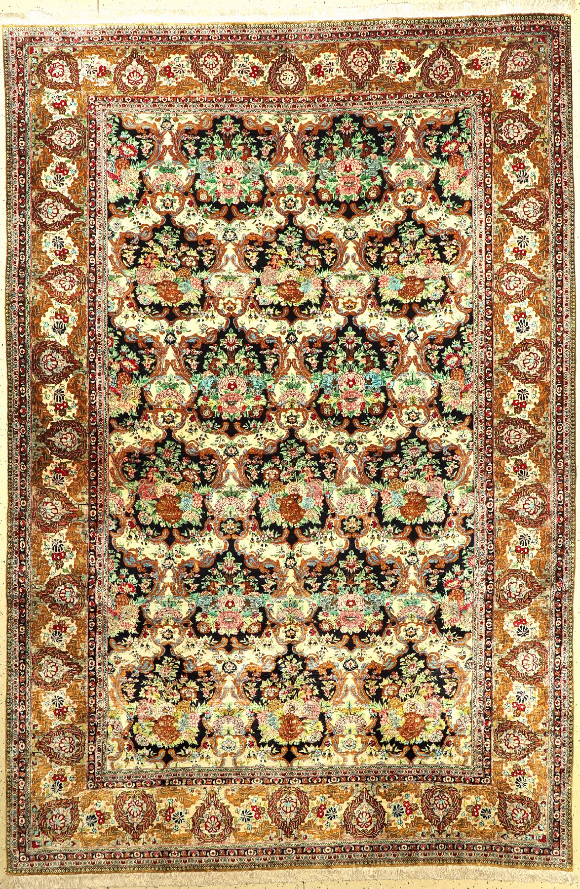 Ghom Seide fein, Persien, um 1950, reine Naturseide, ca. 314 x 208 cm, EHZ: 2