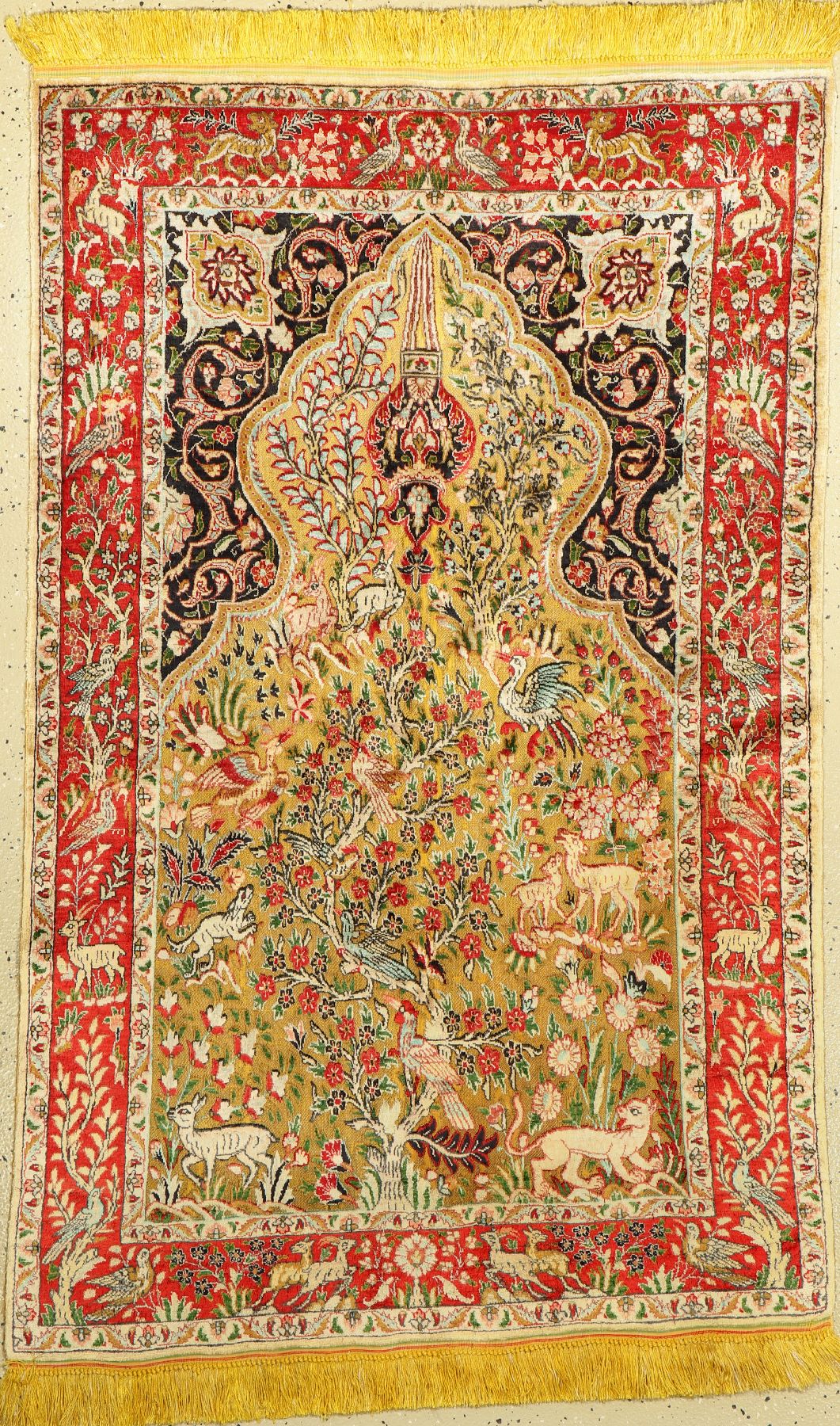 Täbriz Seide Suf fein, Persien, um 1950, Seide (Metallbroschiert), ca. 150 x 98 cm, EHZ: 2