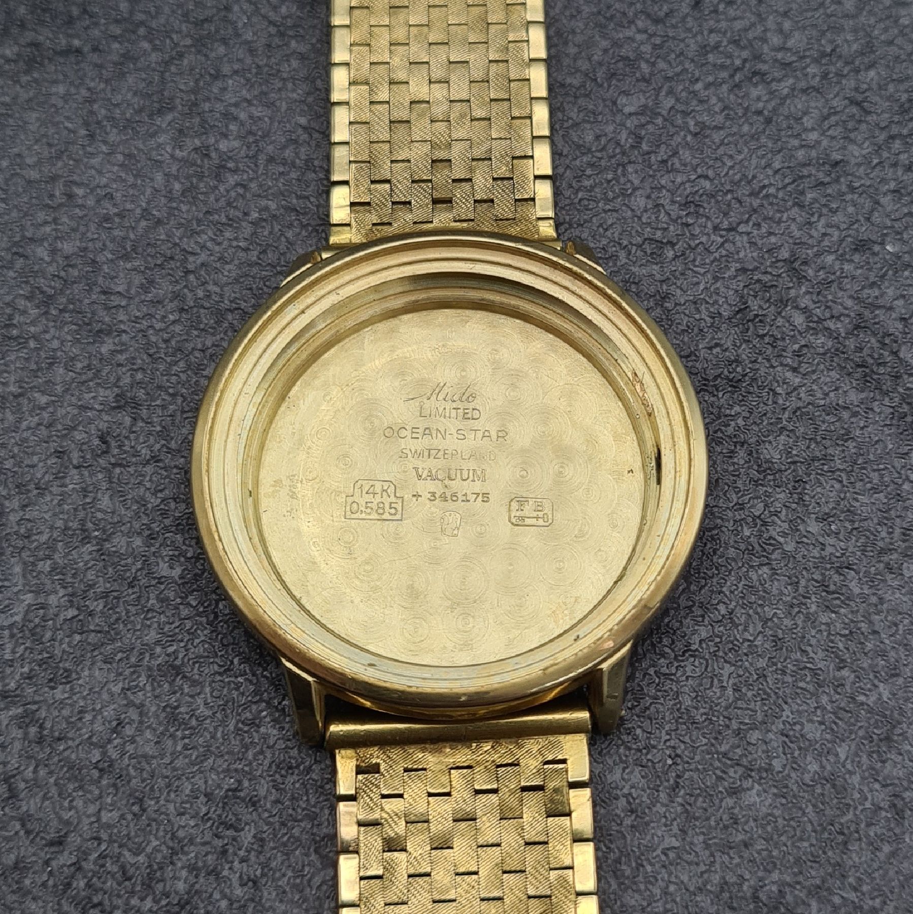 Detail g: MIDO Chronometer Ocean Star seltene Herrenarmbanduhr in GG 585/000 im F B Gehäuse, Schweiz um 1970, Automatik, Ref. 5047, Monocoque-Geh., gold. ...