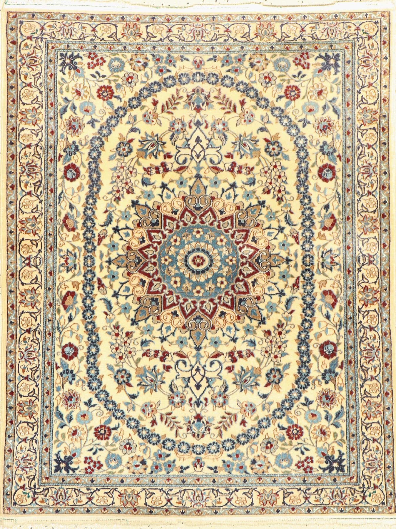 Nain fein, Persien, ca. 50 Jahre, Korkwollemit Seide, ca. 110 x 88 cm, EHZ: 2-3