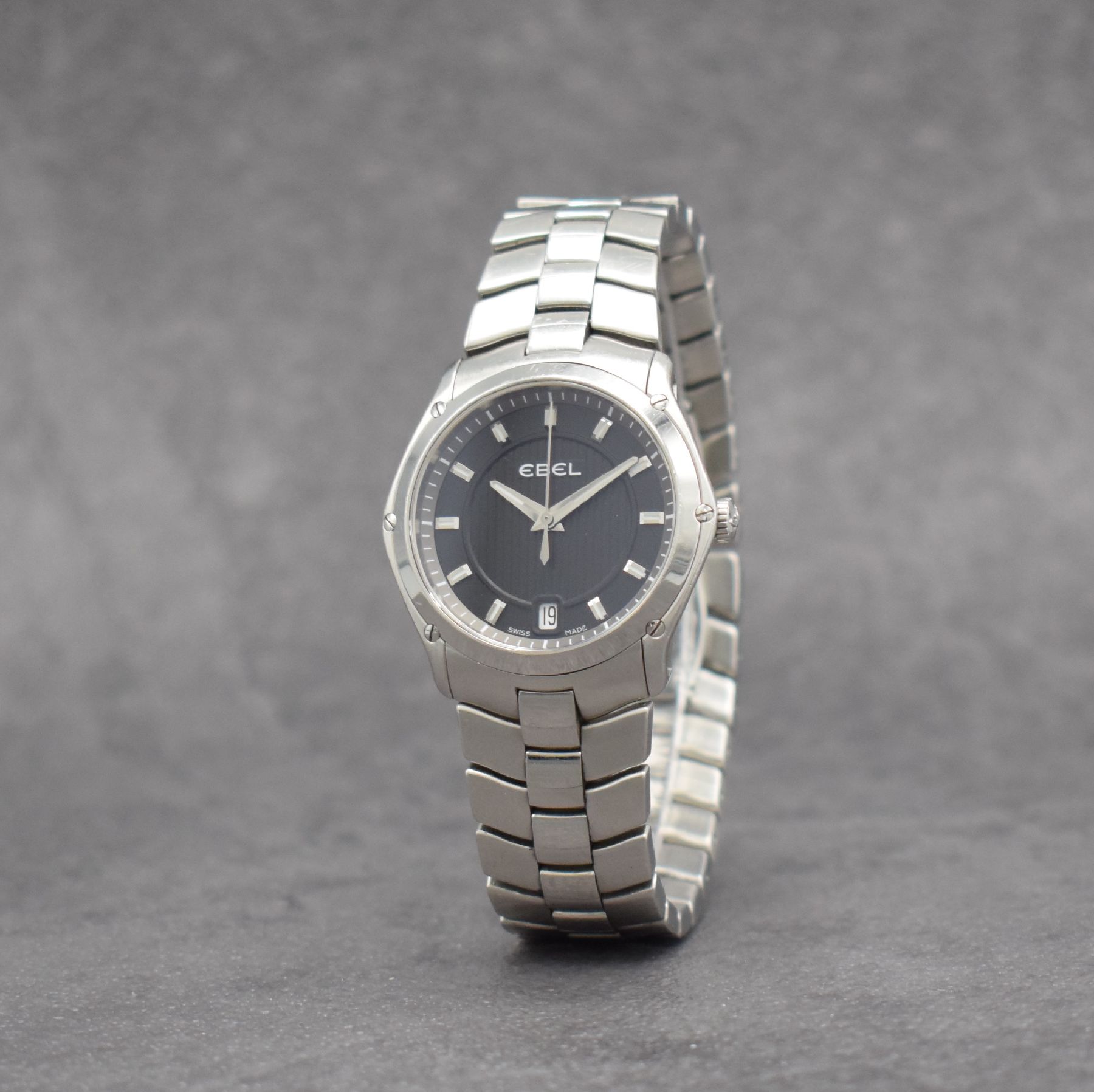 Detail b: EBEL Classic Sport Damenarmbanduhr, quarz, Ref. E9954Q31, Edelstahlgeh. inkl. Gliederband m. dopp. Faltschl., schwarzes Zifferbl. m. aufges. ...