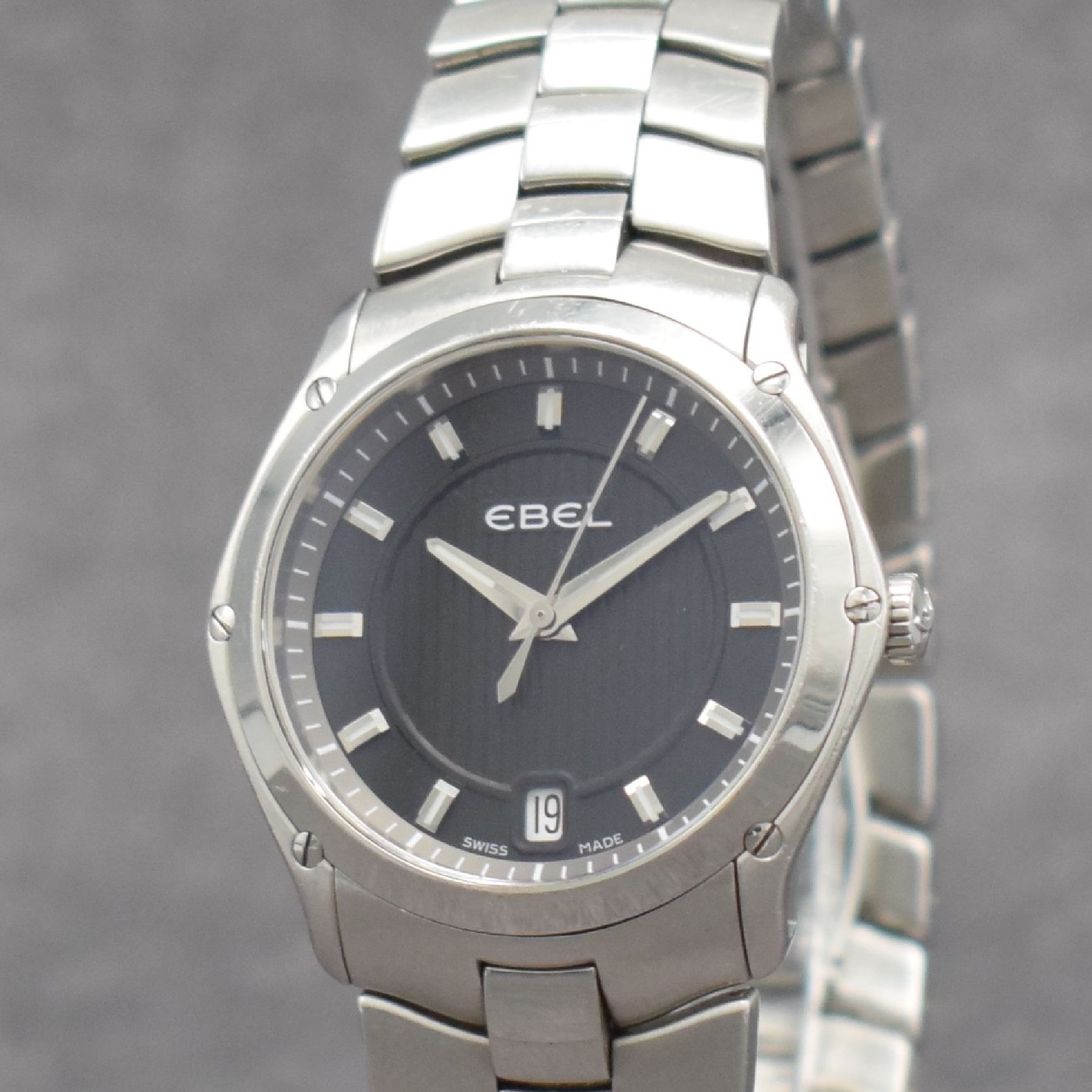 Detail c: EBEL Classic Sport Damenarmbanduhr, quarz, Ref. E9954Q31, Edelstahlgeh. inkl. Gliederband m. dopp. Faltschl., schwarzes Zifferbl. m. aufges. ...