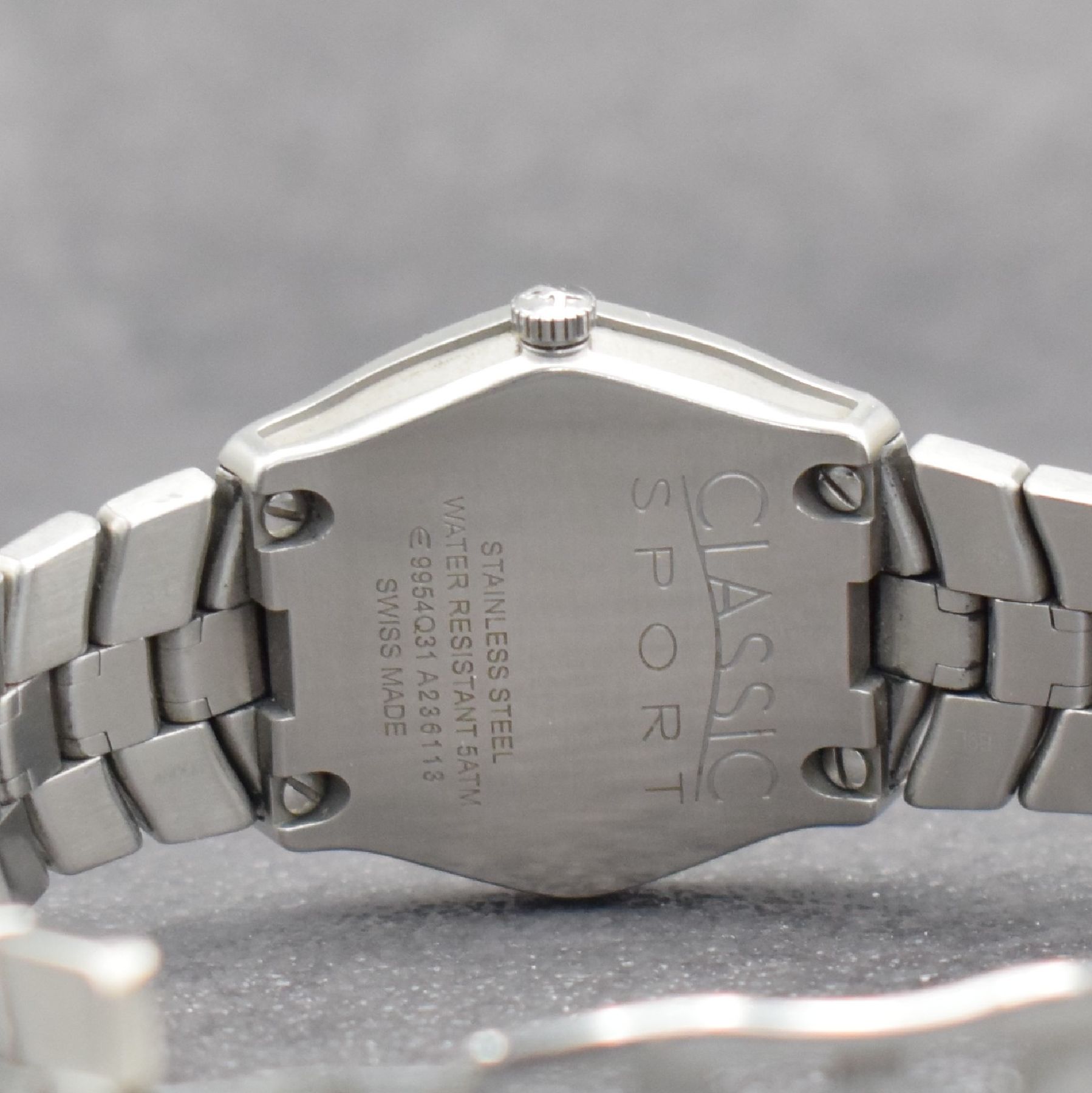 Detail f: EBEL Classic Sport Damenarmbanduhr, quarz, Ref. E9954Q31, Edelstahlgeh. inkl. Gliederband m. dopp. Faltschl., schwarzes Zifferbl. m. aufges. ...