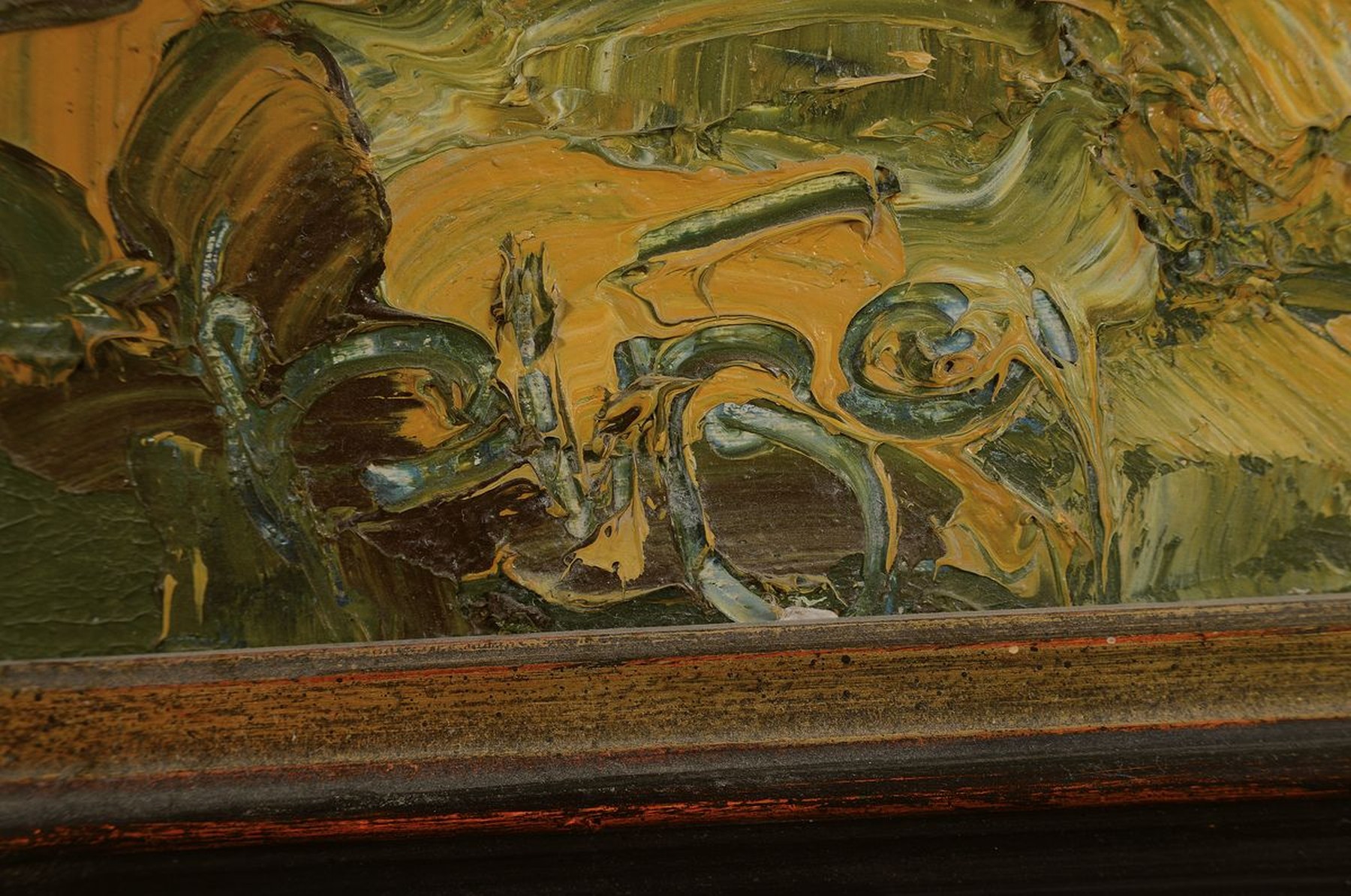 Detail a: Karl Philipp Spitzer, 1887-1954 Speyer, Südliche Küstenlandschaft, Öl/Malkarton, links unten signiert, ca. 60x50cm, R. ca. 74x 64cm