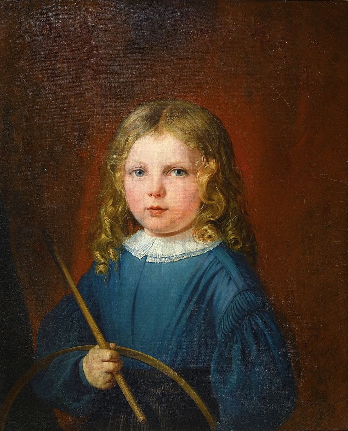 Cellevre, Jean Baptiste, Porträt eines Mädchen, Öl/Lwd, doubliert, rechts unten signiert und datiert 1838, partiell mit feinen Krakeluren, ca. ...