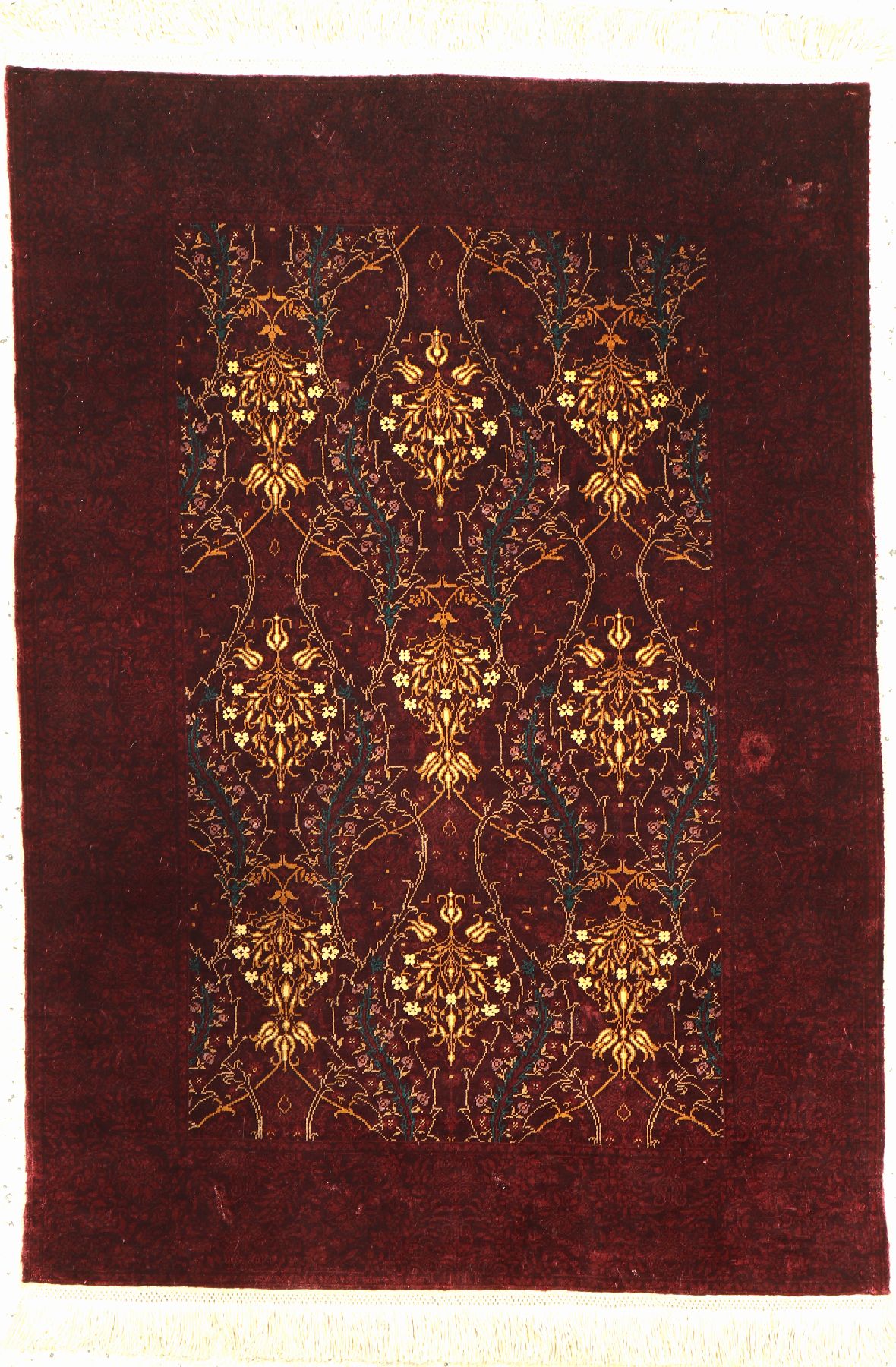 Hereke Seide fein,Signiert, (Cinar),Türkei,ca. 40 Jahre, reine Naturseide, ca. 104 x 74 cm, ca. 650.000 Kn/qm, (8x8 Knoten), EHZ: 2