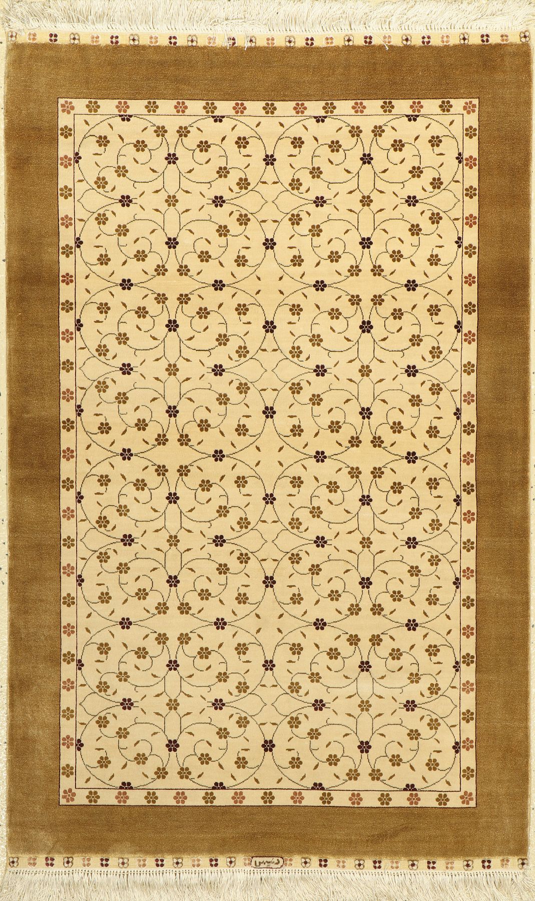 Hereke Seide fein, China, ca. 50 Jahre, reine Naturseide, ca. 122 x 78 cm, ca. 800.000Kn/qm, (9x9 Knoten), EHZ: 2