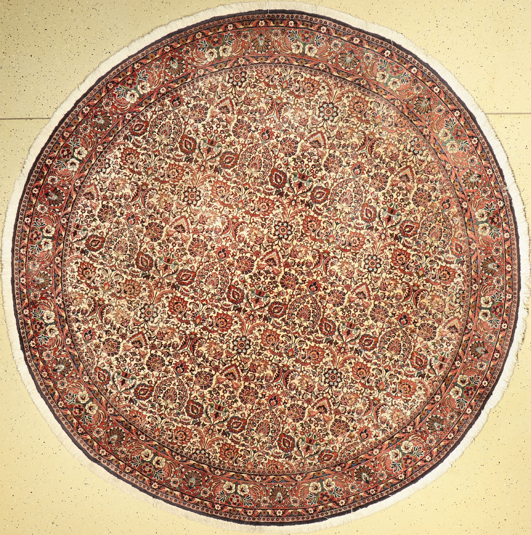 Seltener Runder Bidjar fein Persien, ca. 50 Jahre, Korkwolle, ca, 250 cm, ca. 500.000 Kn/qm, EHZ: 2