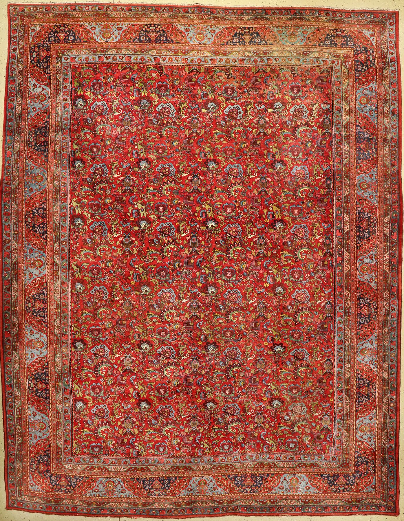 Bidjar fein antik, Persien, um 1910/1920, Wolle geknüpft auf Baumwolle, ausgefallenes Allover Muster, sehr hochwertige Wollqualität, ca. 440 x 344 ...