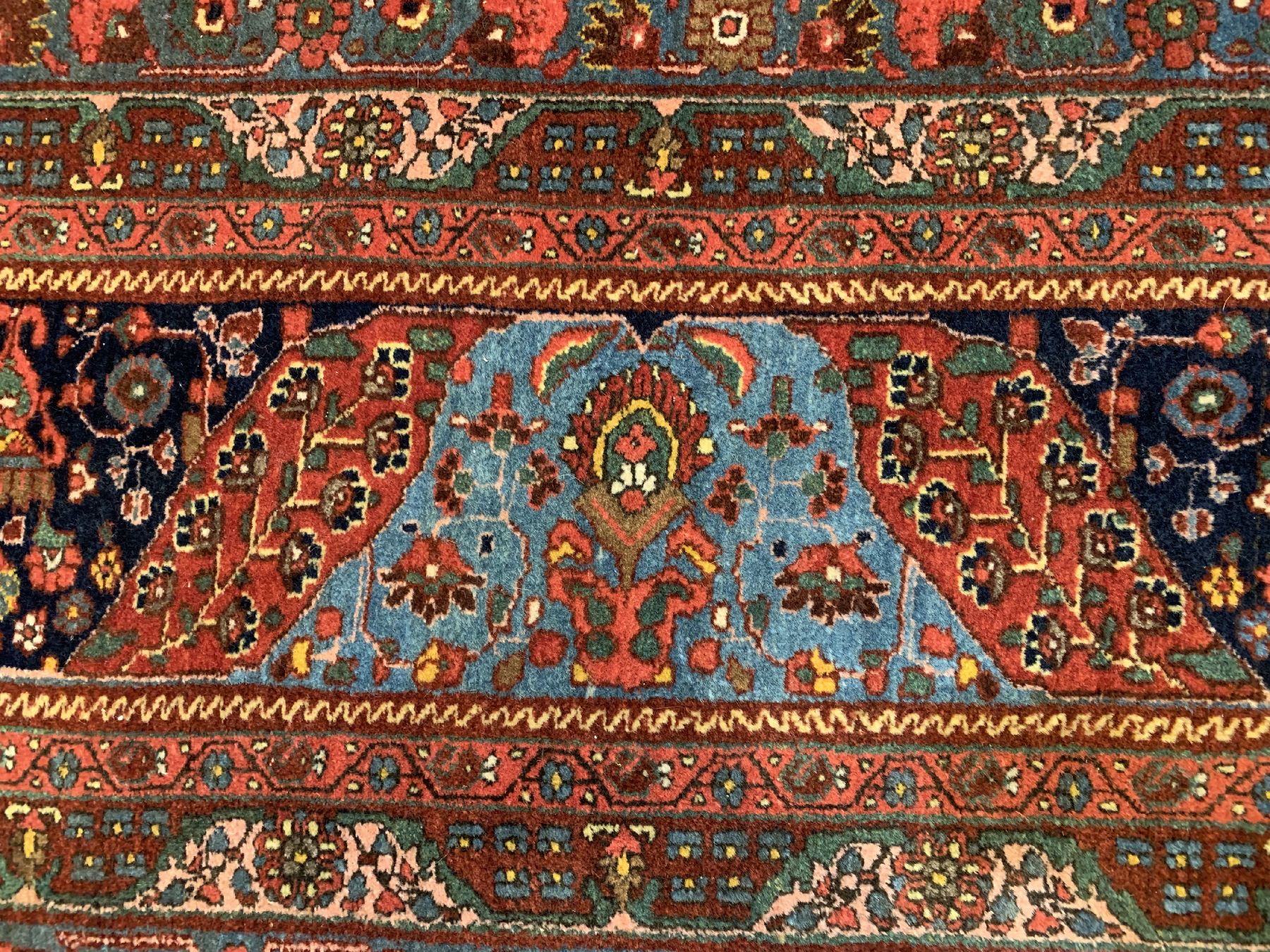 Detail d: Bidjar fein antik, Persien, um 1910/1920, Wolle geknüpft auf Baumwolle, ausgefallenes Allover Muster, sehr hochwertige Wollqualität, ca. 440 x 344 ...
