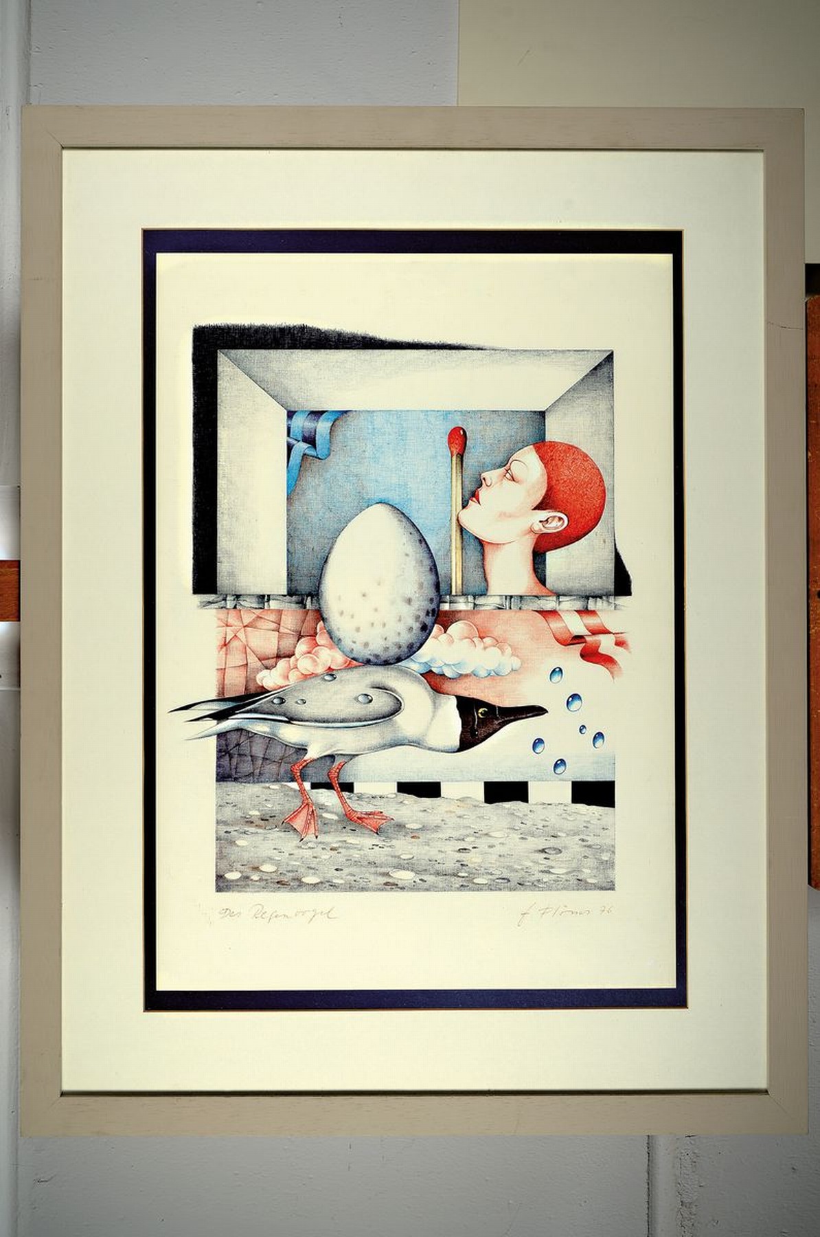 Detail r: Gerd Flösser, 1936 - 2000 Gorxheimertal, zwei Werke: a. Öl/Lwd, "Abflug", signiert, rückseitig betitelt und nochmals signiert und dat. ...