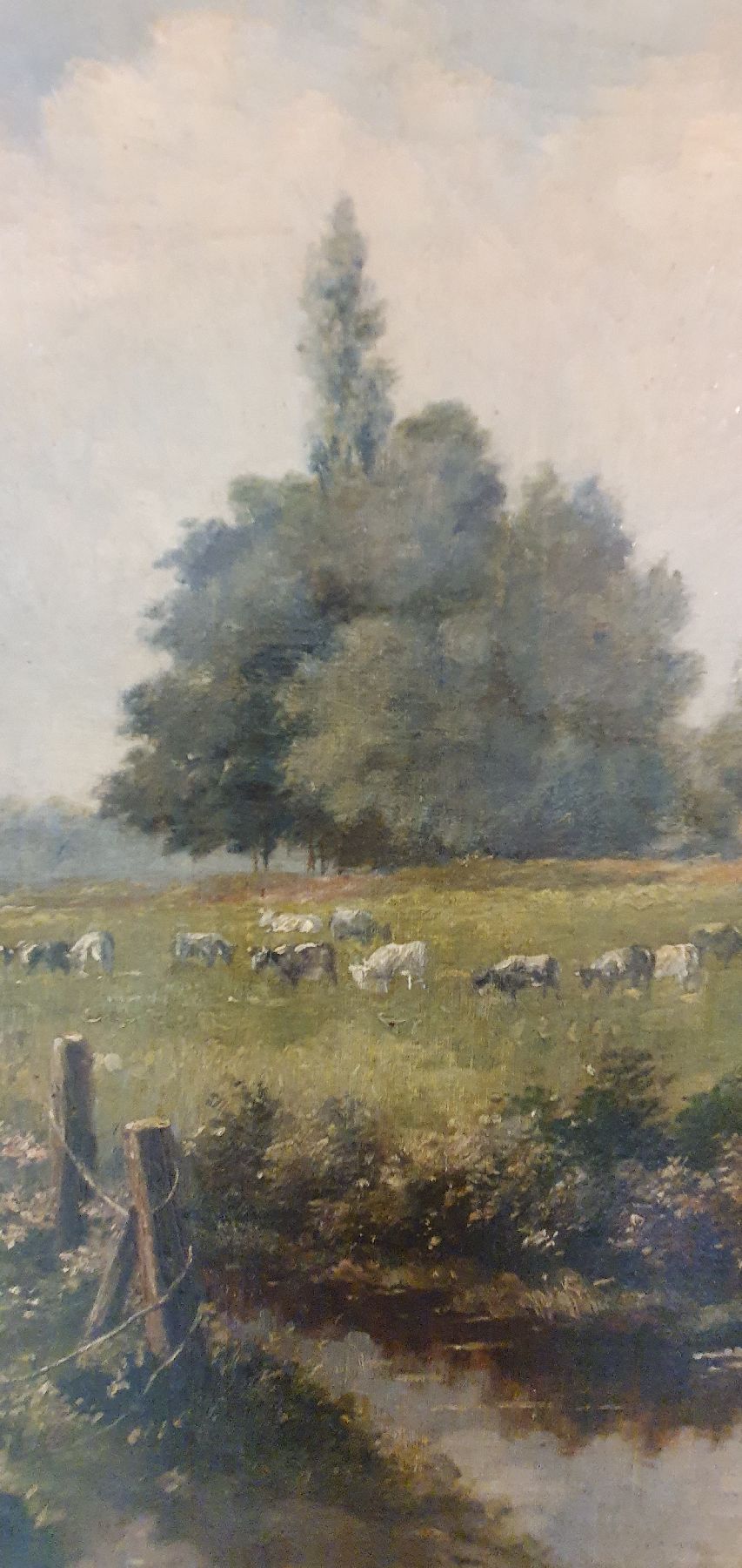 Detail c: M. Arndt, Anfang 20. Jh., Kühe auf der Weide, Öl/Lwd, signiert, restauriert, ca. 50 x 72 cm, Rahmen l. best., ca. 64 x 86cm