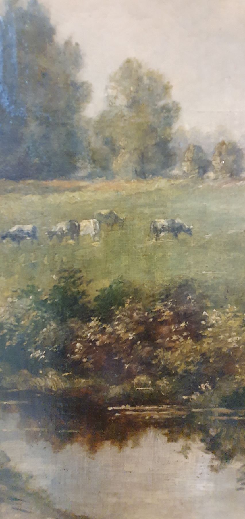 Detail d: M. Arndt, Anfang 20. Jh., Kühe auf der Weide, Öl/Lwd, signiert, restauriert, ca. 50 x 72 cm, Rahmen l. best., ca. 64 x 86cm
