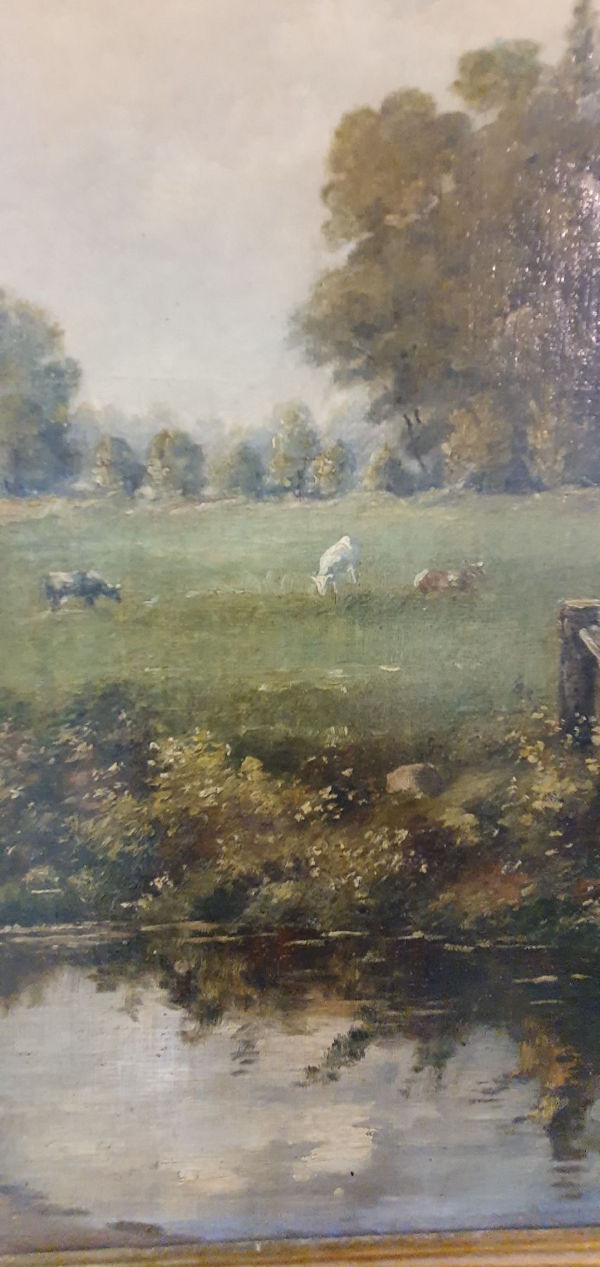 Detail e: M. Arndt, Anfang 20. Jh., Kühe auf der Weide, Öl/Lwd, signiert, restauriert, ca. 50 x 72 cm, Rahmen l. best., ca. 64 x 86cm