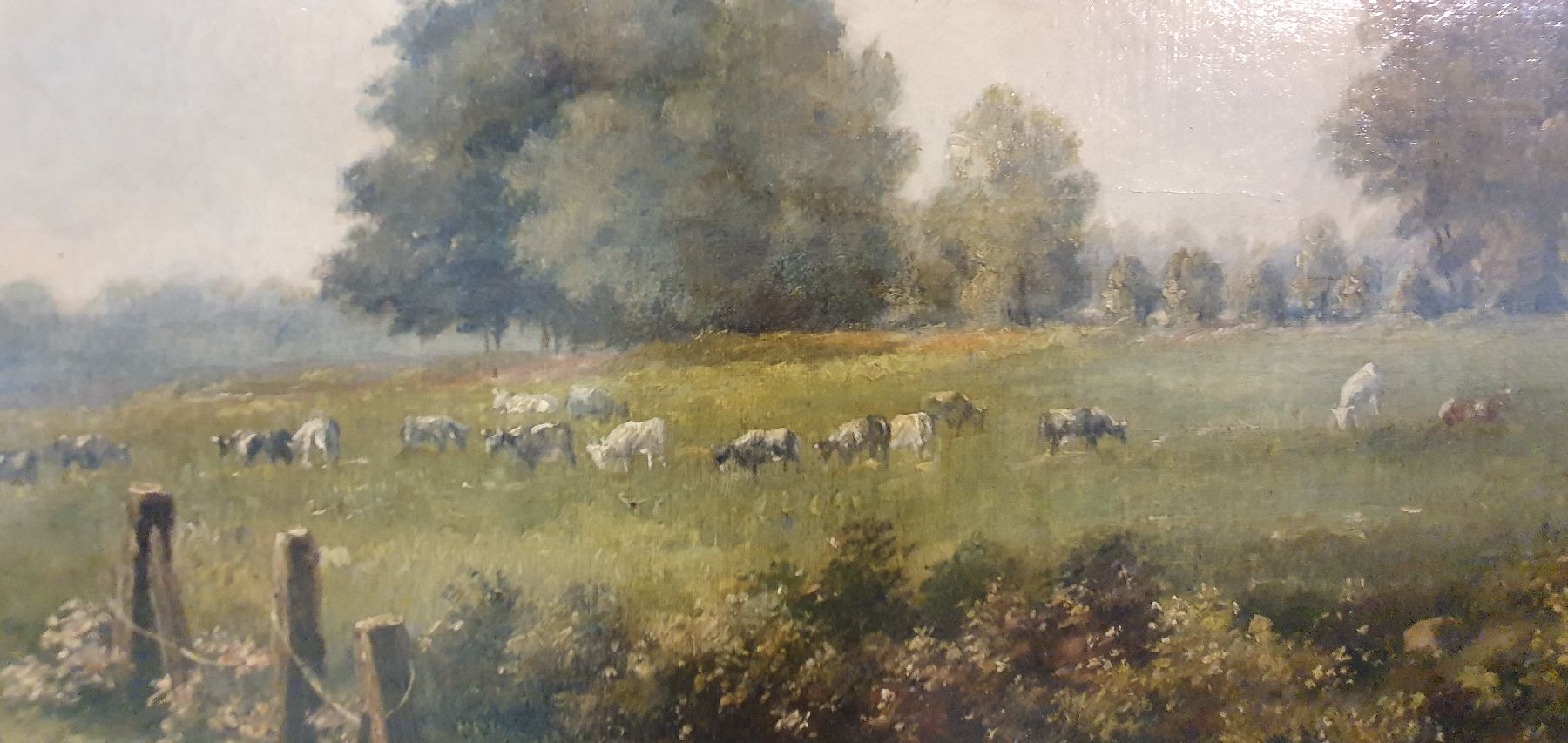 Detail f: M. Arndt, Anfang 20. Jh., Kühe auf der Weide, Öl/Lwd, signiert, restauriert, ca. 50 x 72 cm, Rahmen l. best., ca. 64 x 86cm