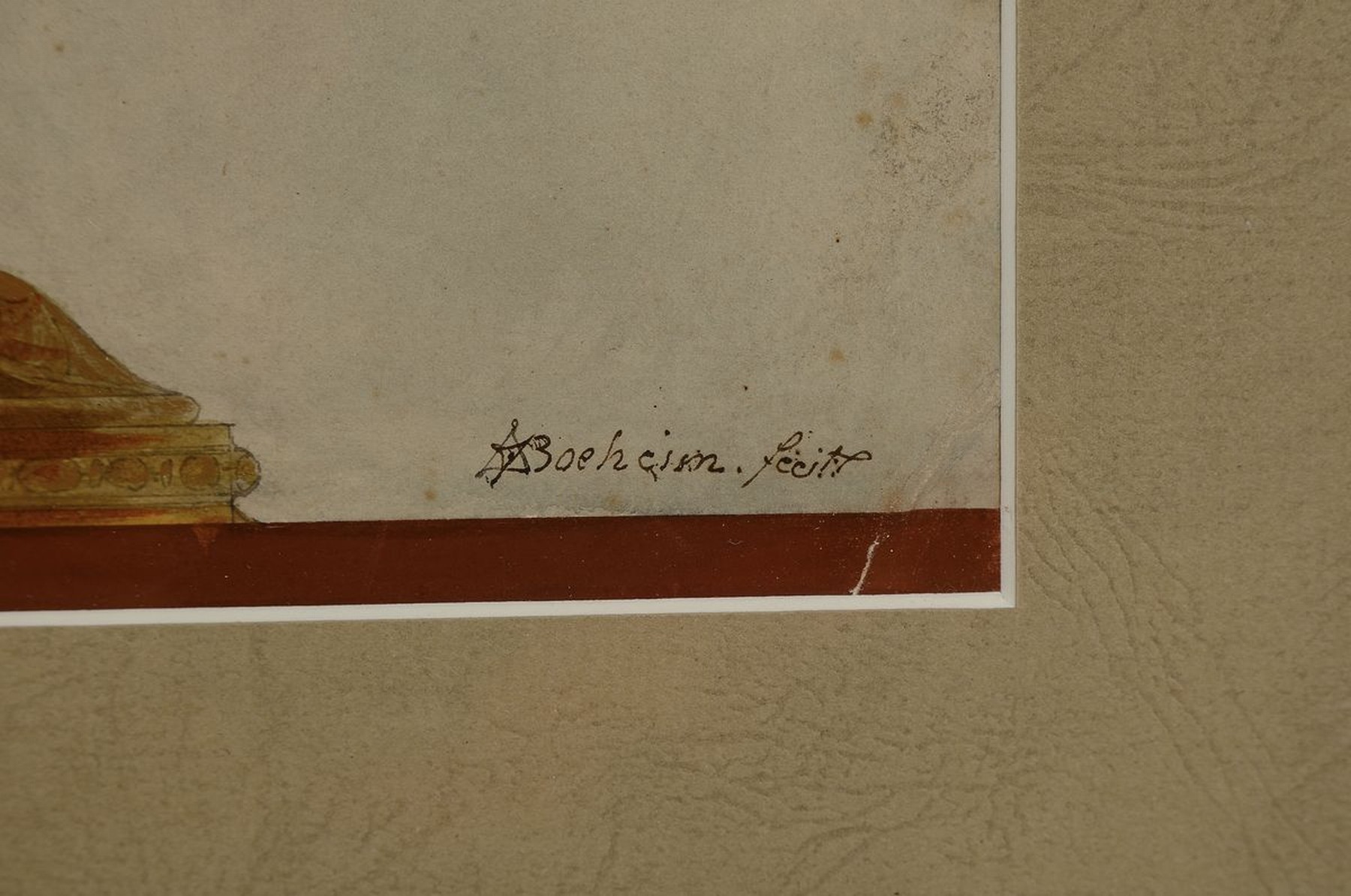 Detail a: A. Boeheim, Maler des ausgehenden 19. Jh., Aquarell eines Apostelkruges, Aquarell auf Papier, rechts unten signiert, ca. 37x25cm, PP, u.Gl., R. ca. ...