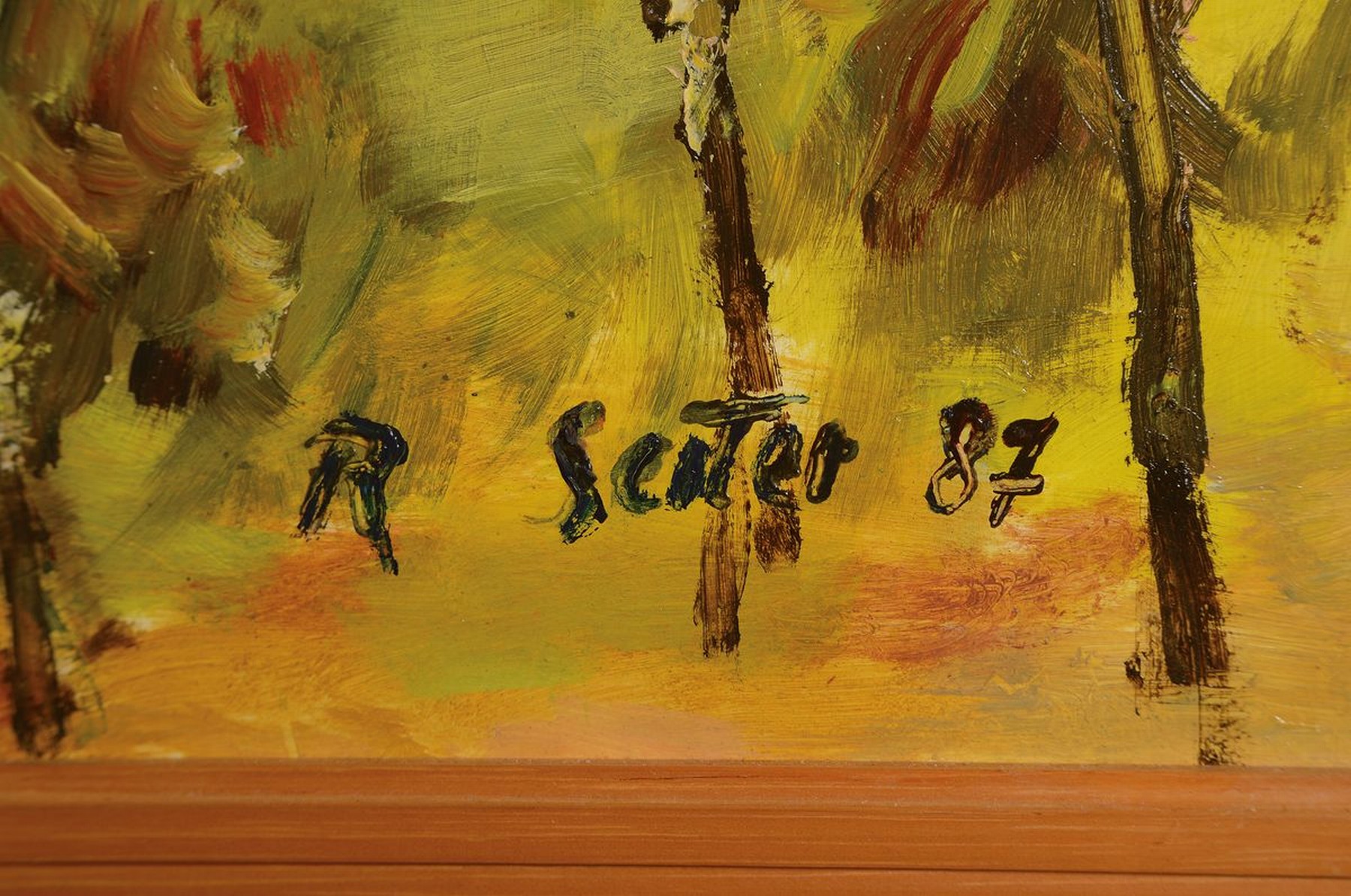 Detail a: Robert Seiter, geb. 1912 Ludwigshafen, Blick in die Rheinebene, Öl/Malkarton, rechts unten signiert und dat. 87, ca. 58x79cm, R. ca. 66x88cm
