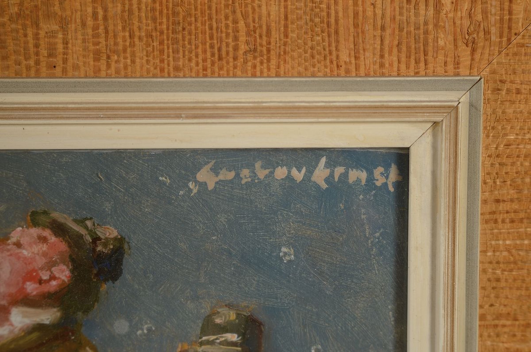 Detail a: Gustav Ernst, 1858 Elsterberg-1945 Bad Dürkheim, "Weinreise", sieben singende fröhliche Männer, Öl/Malkarton, rechts oben signiert, ca. ...