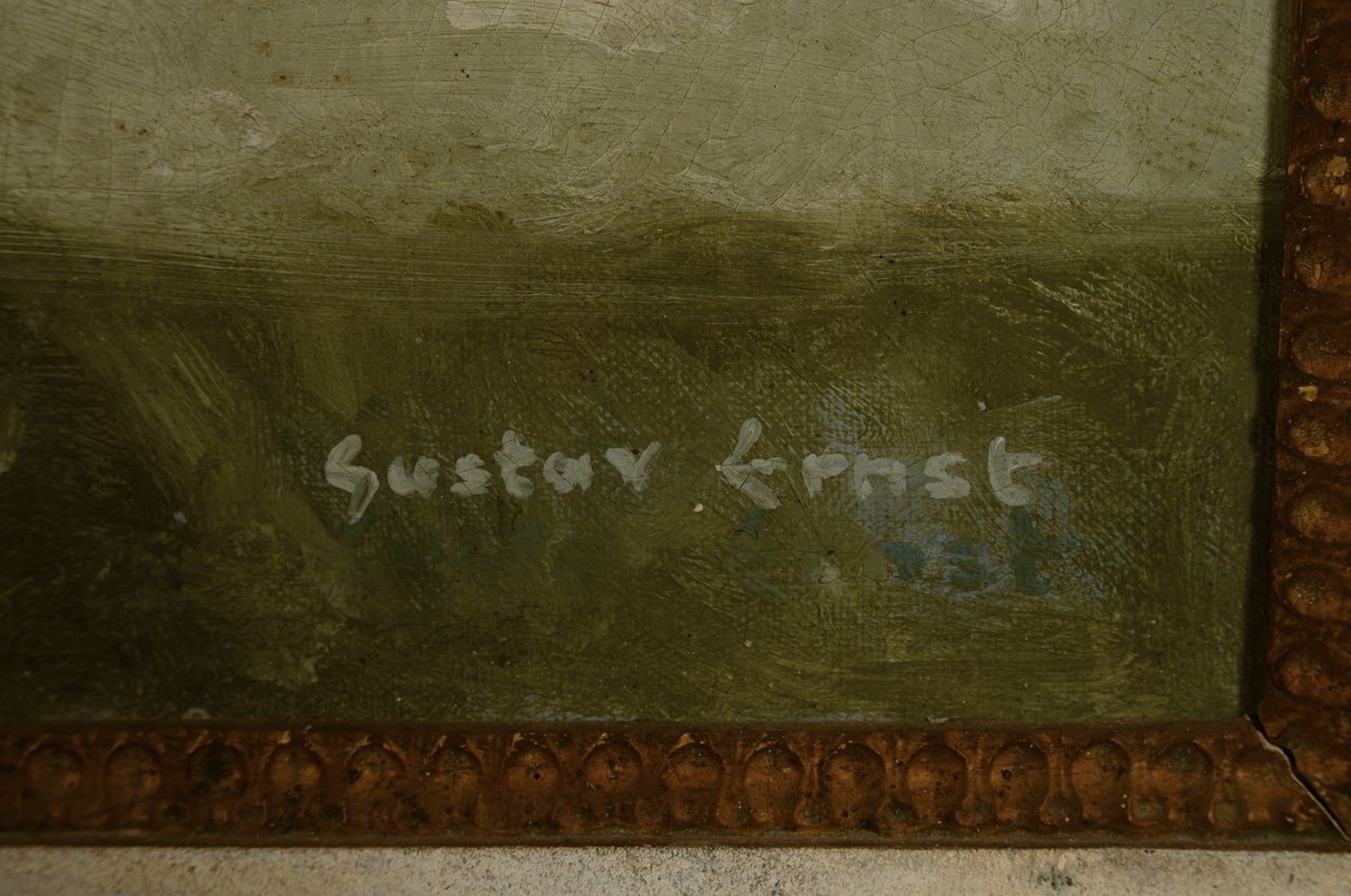 Detail a: Gustav Ernst, 1858 Elsterberg-1945 Bad Dürkheim, Stillleben mit Blumen, Trauben und Obst, Öl/Lwd, rechts unten signiert, ca. 85x 70cm, R. ca. ...