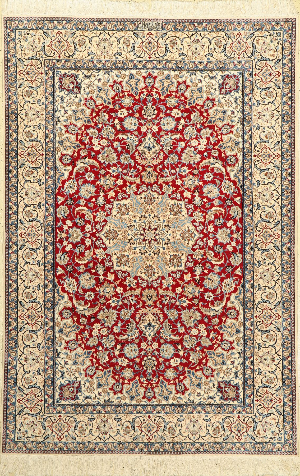 Nain fein,(6 La), (Habibian), Persien, ca. 60 Jahre, Korkwolle mit Seide, ca. 192 x 130 cm, EHZ: 2