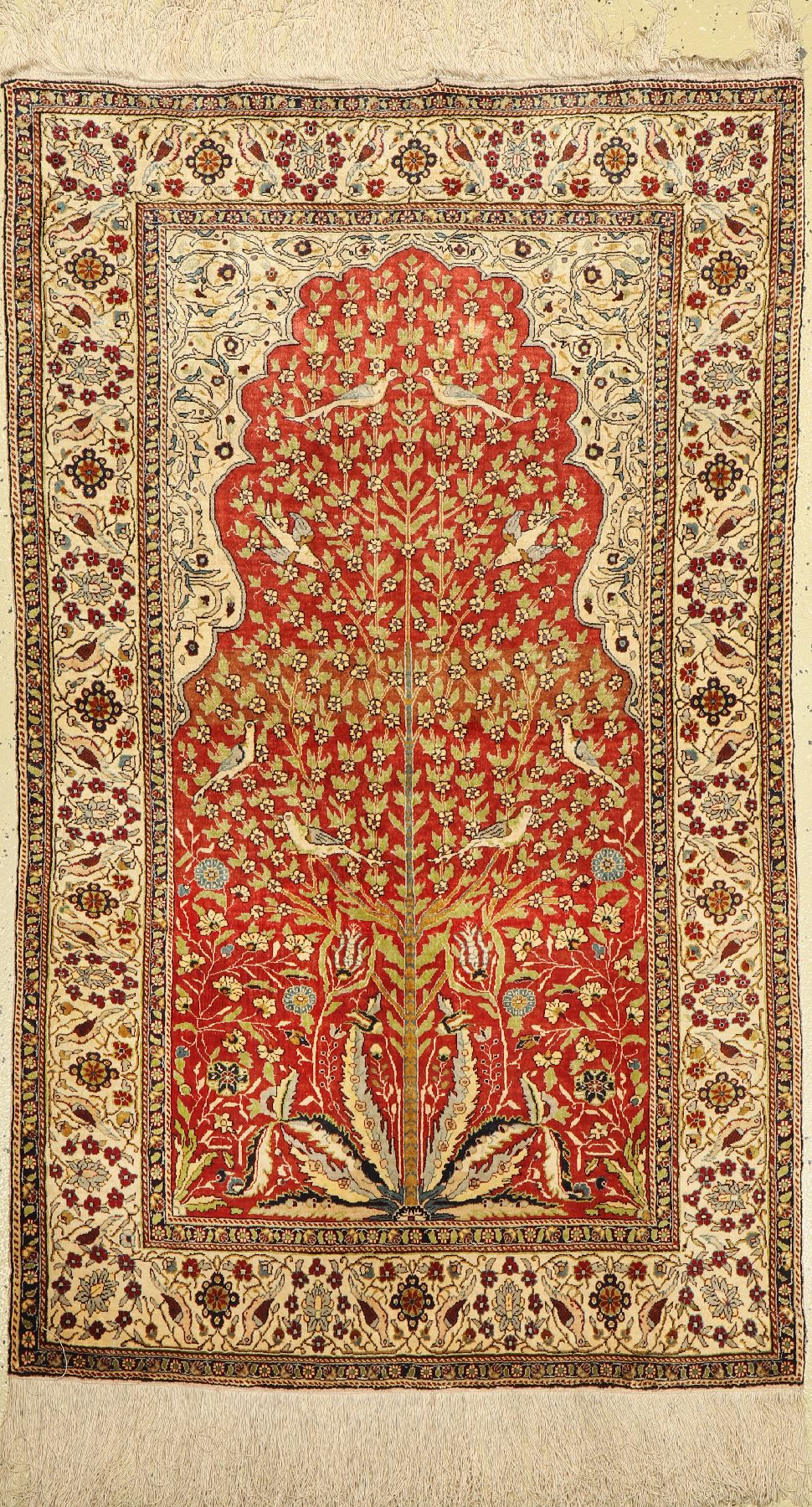 Kayseri Seide fein, Türkei, um 1960, reine Naturseide, ca. 154 x 93 cm, EHZ: 2
