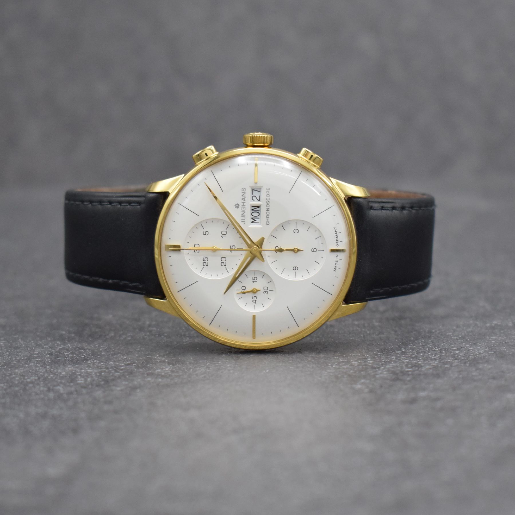 JUNGHANS Chronoscope auf 1500 Stück limitierte Herrenarmbanduhr mit Chronograph, Deutschland um 2010, Automatik, verg. Edelstahlgeh. beids. vergl., ...
