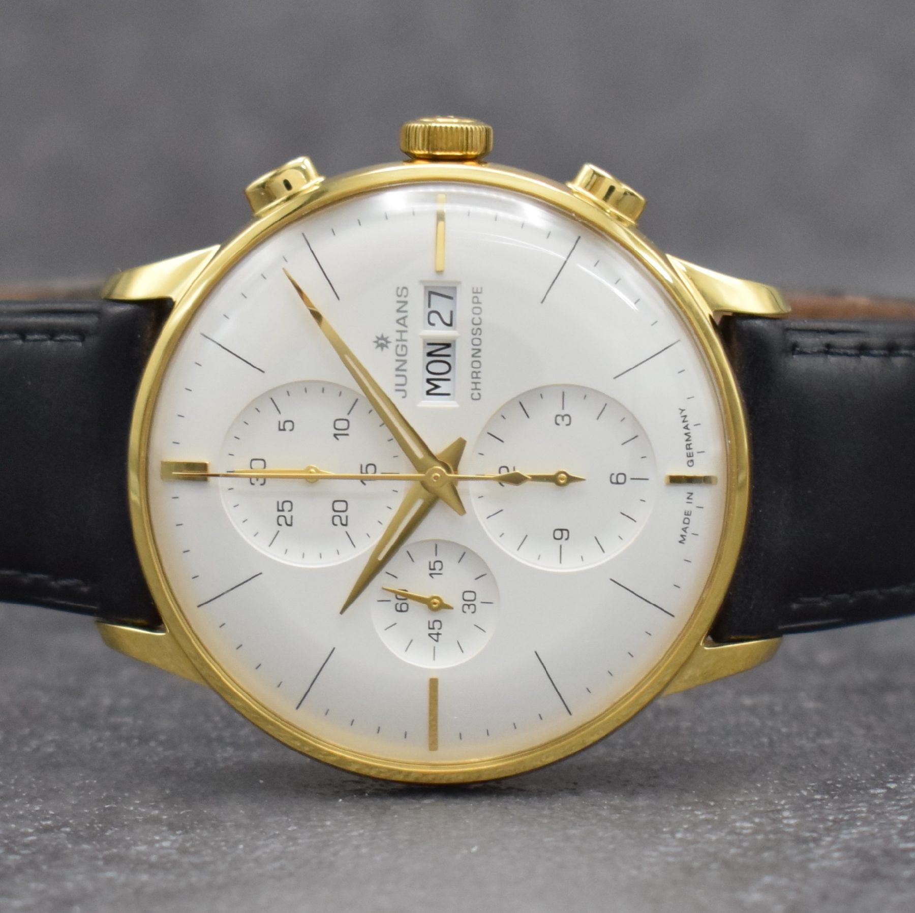 Detail a: JUNGHANS Chronoscope auf 1500 Stück limitierte Herrenarmbanduhr mit Chronograph, Deutschland um 2010, Automatik, verg. Edelstahlgeh. beids. vergl., ...