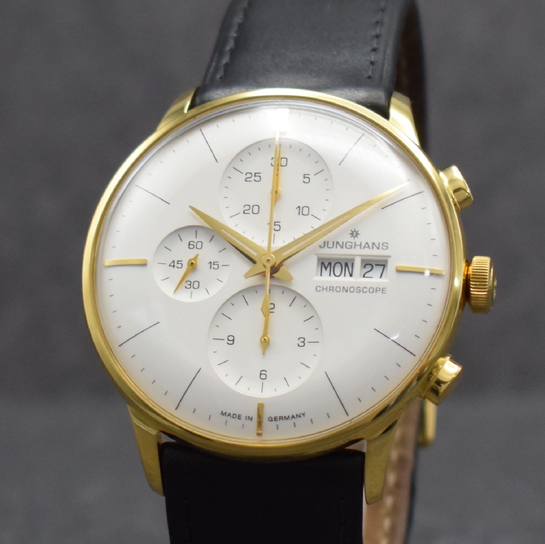 Detail c: JUNGHANS Chronoscope auf 1500 Stück limitierte Herrenarmbanduhr mit Chronograph, Deutschland um 2010, Automatik, verg. Edelstahlgeh. beids. vergl., ...