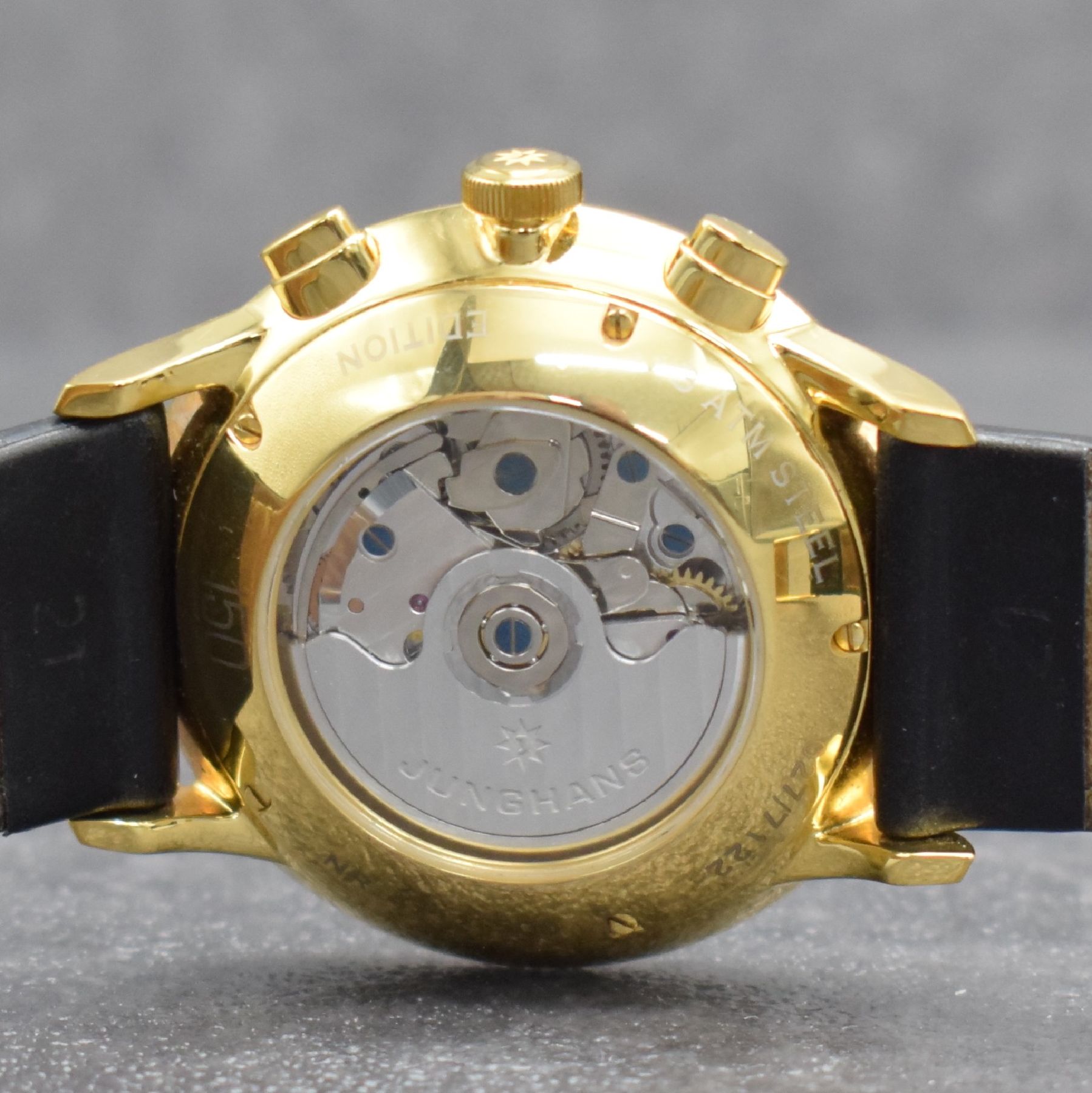Detail f: JUNGHANS Chronoscope auf 1500 Stück limitierte Herrenarmbanduhr mit Chronograph, Deutschland um 2010, Automatik, verg. Edelstahlgeh. beids. vergl., ...