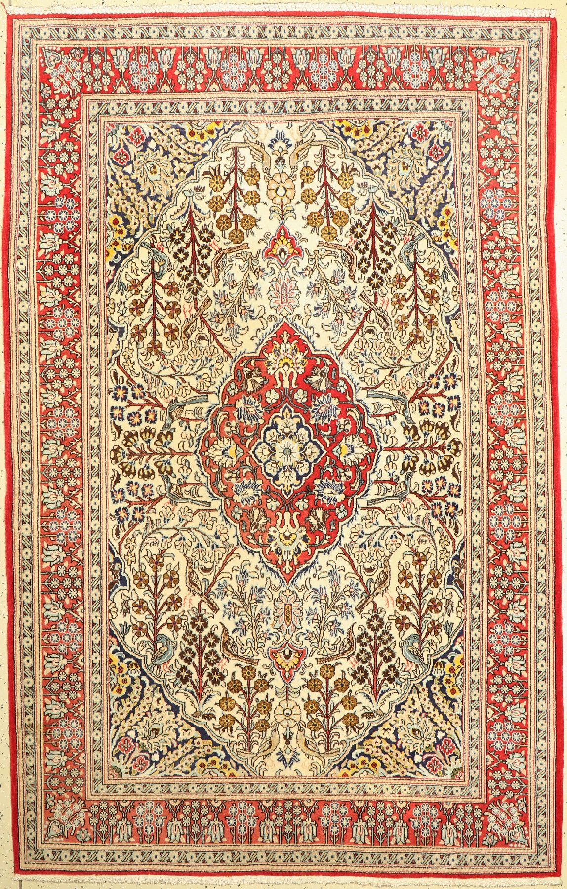 Ghom alt, Persien, ca. 60 Jahre, Wolle Seide, ca. 223 x 145 cm, EHZ: 2