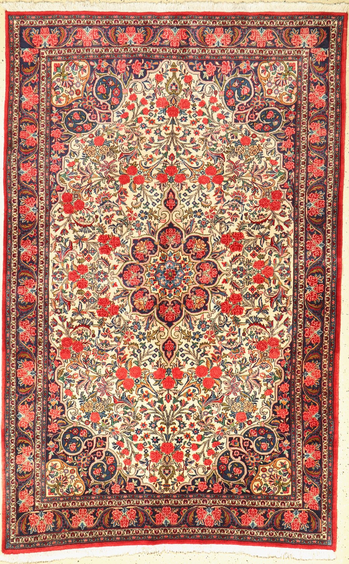 Rosenbidjar Kork fein, Persien, ca. 50 Jahre, Korkwolle, ca. 220 x 140 cm, EHZ: 2