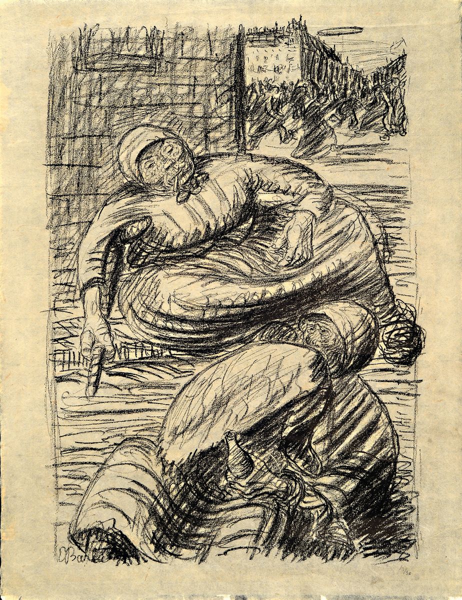 Ernst Barlach, 1870 Wedel-1938 Rostock, Versehrte, Lithographie auf Japanpapier, ca. 45x34cm