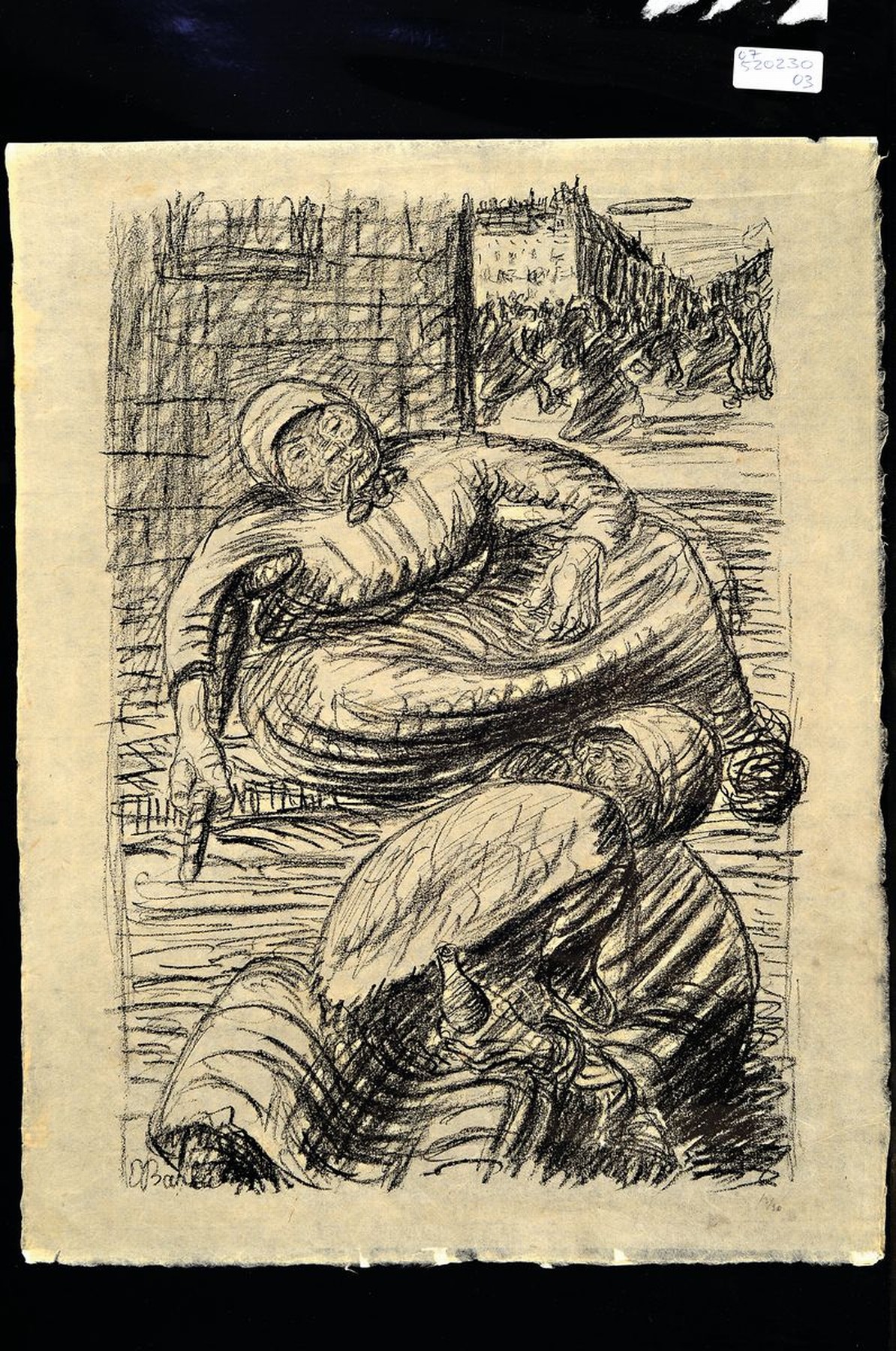 Detail k: Ernst Barlach, 1870 Wedel-1938 Rostock, Versehrte, Lithographie auf Japanpapier, ca. 45x34cm
