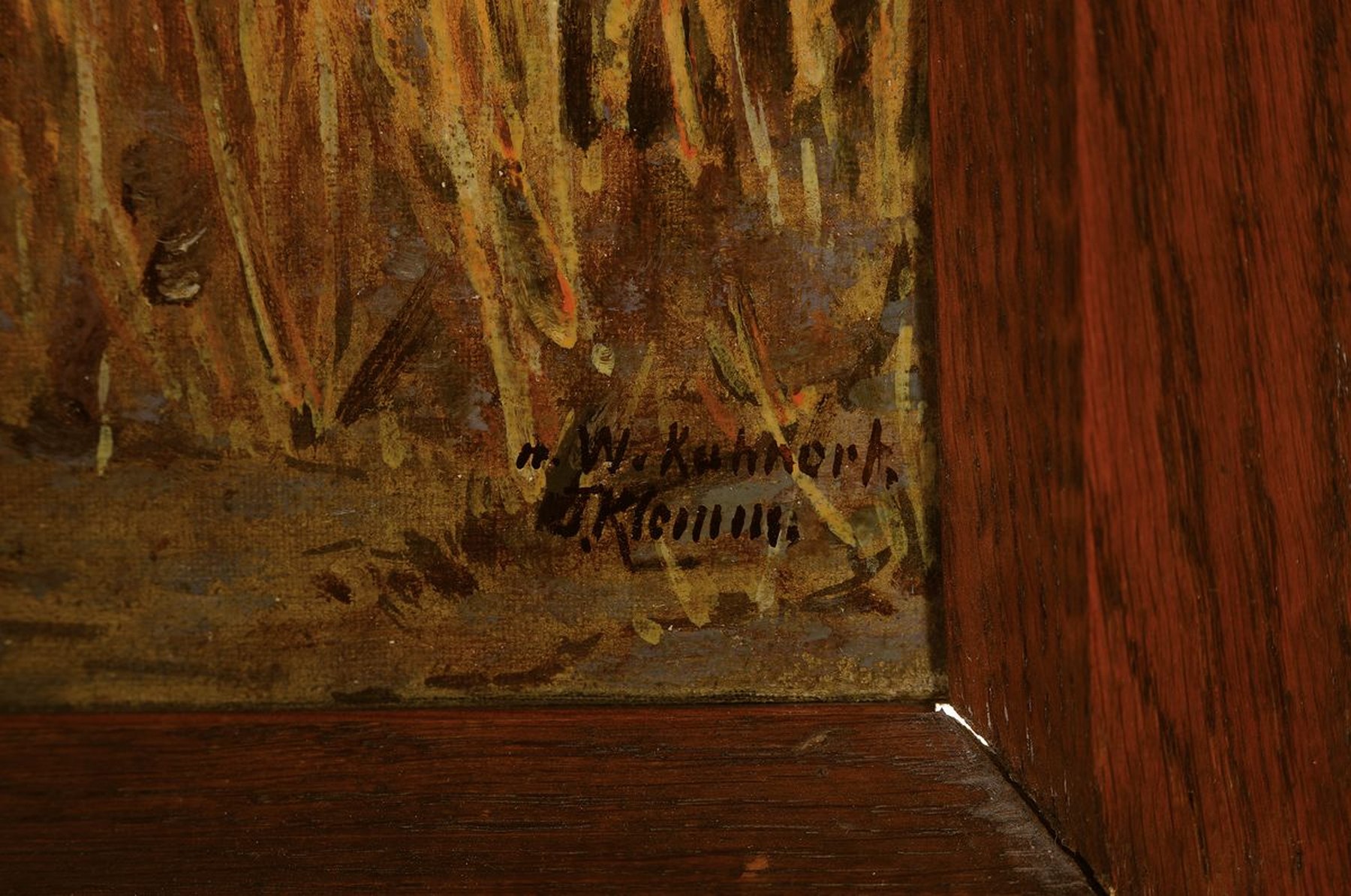 Detail a: Kopie nach Wilhelm Kuhnert, (1865-1926) von O.Klemm, Afrikanische Büffel, Öl/Lwd, links unten signiert: n. W. Kuhnert O.Klemm, ca. 35x55cm, R. ca. ...