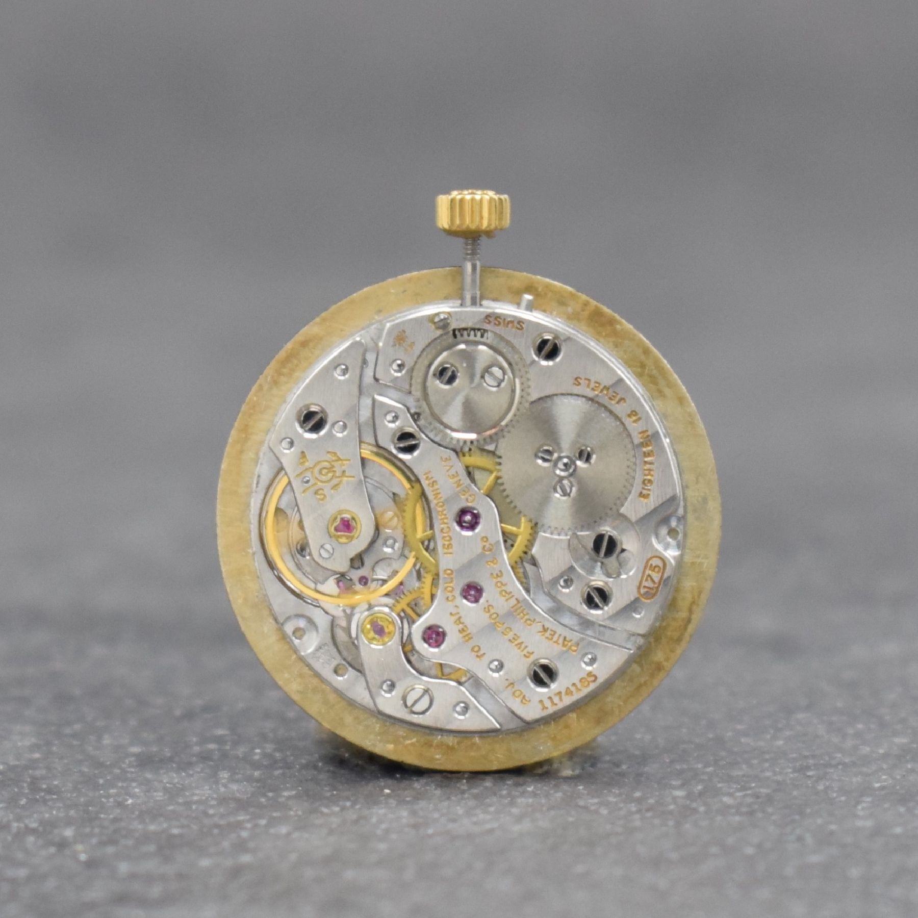 Detail h: PATEK PHILIPPE feine Damenarmbanduhr in GG 750/000 Referenz 4115 1, Handaufzug, Schweiz um 1972, 2-teil. Goldgeh. inkl. Milanaiseband, Boden ...