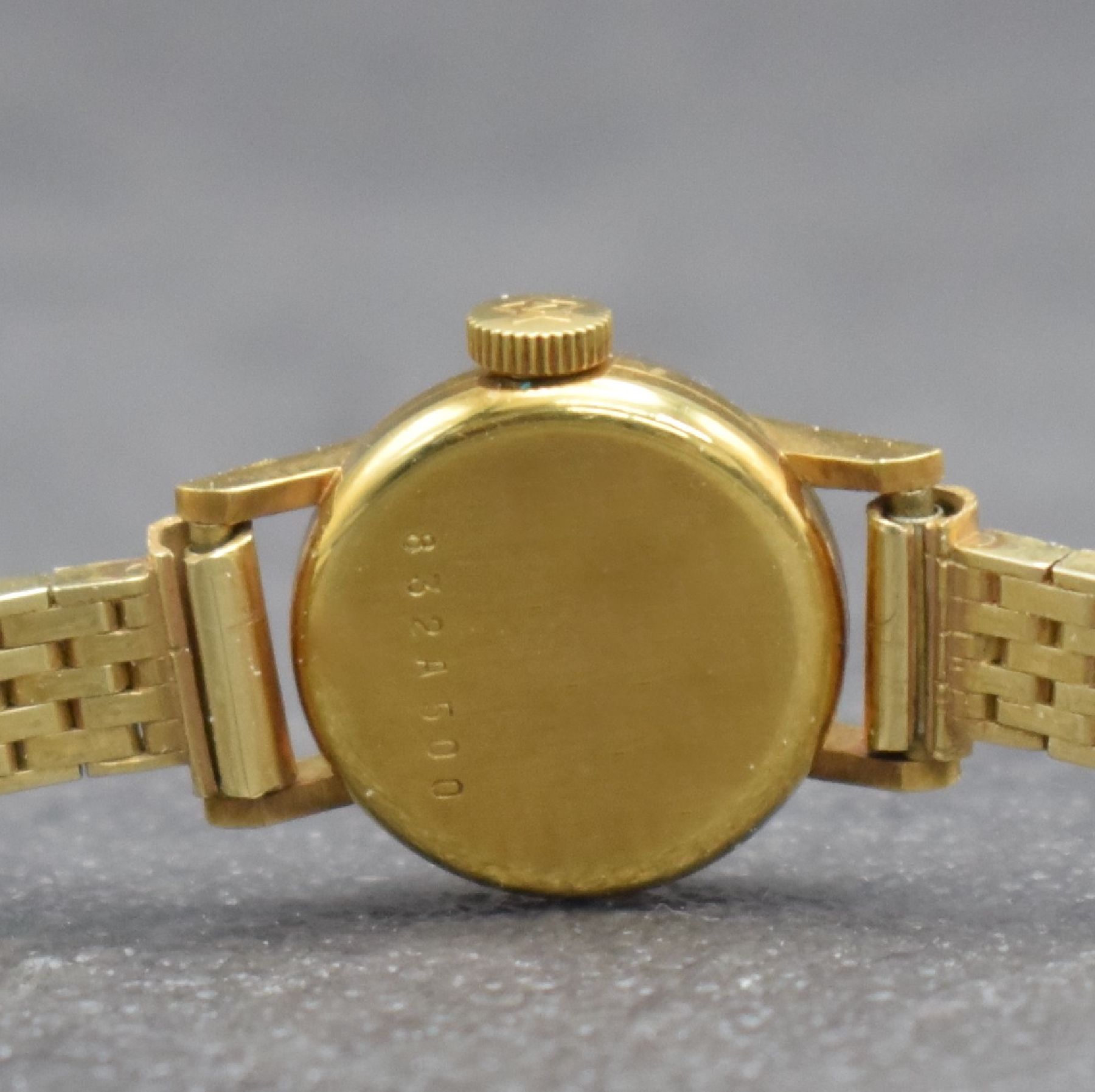 Detail d: ZENITH Damenarmbanduhr in GG 750/000 mit neutralem Band in GG 585/000, Schweiz um 1965, Handaufzug, gedr. Geh., orig. Krone, silb. Zifferbl., ...