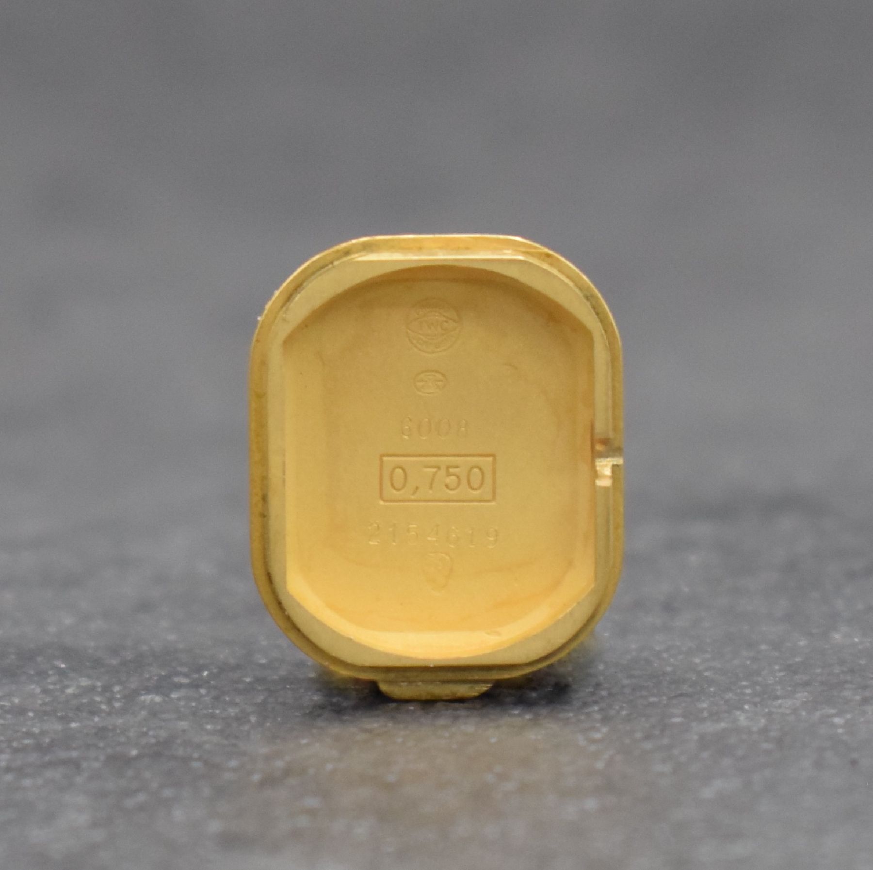 Detail i: IWC feine Damenarmbanduhr in GG 750/000 Referenz 6008, Handaufzug, Schweiz um 1973, 2-teil. Geh., Boden aufgedr., gold. Zifferbl. m. aufgel. Indizes, ...