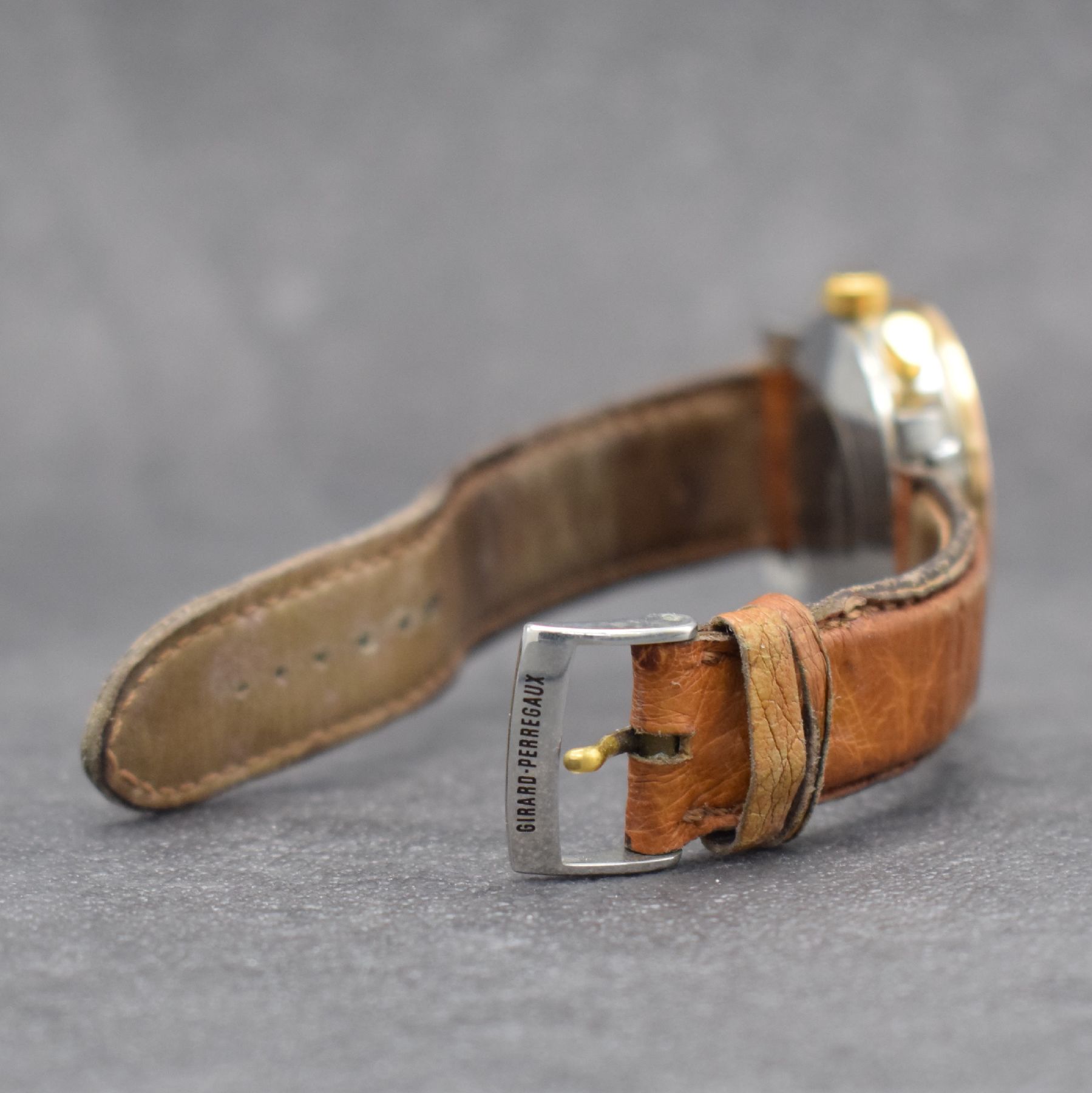 Detail d: GIRARD PERREGAUX Herrenchronograph in Stahl und 18k Rotgold, Schweiz um 2000, Automatik, 4-fach verschr. Geh., Rotgold Tachymeter- Lünette, weißes ...
