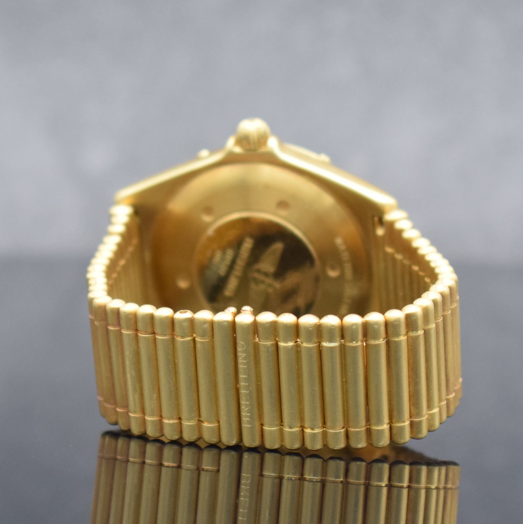Detail d: BREITLING Antares schwere Herrenarmbanduhr mit Roleaux-Band in GG 750/000, Schweiz um 1990, Automatik, satin. Geh., Ref. 81970, eins. drehb. Lünette ...