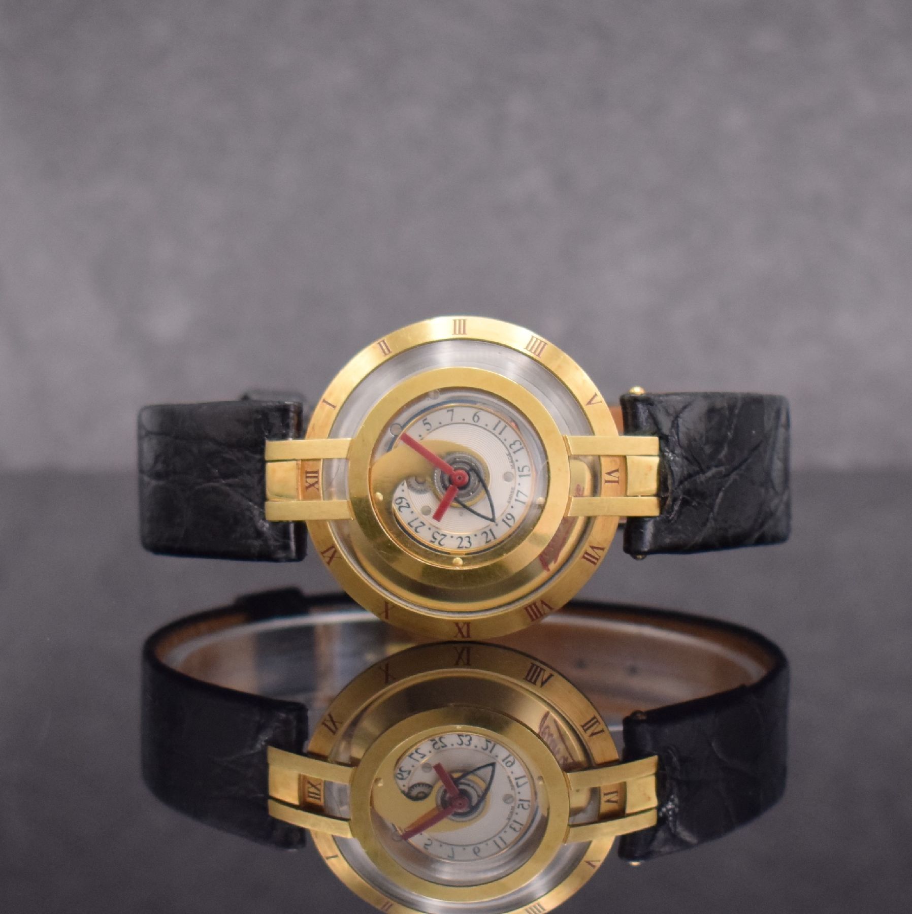 JEAN d´EVE Samara sehr seltene Quartz- Automatik Armbanduhr in GG 750/000, Schweiz um 1990, die erste Quartz-Automatikuhr der Welt, ...