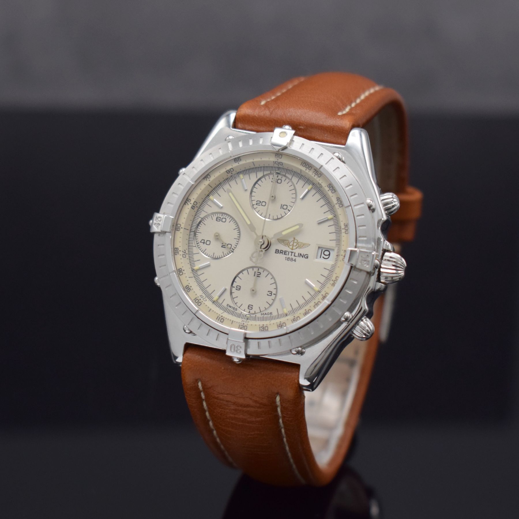 Detail b: BREITLING Chronomat seltener Armbandchronograph in WG 750/000 Referenz J13047X, Schweiz lt. orig. Zertifikat 1991, Automatik, schweres Geh. inkl. ...