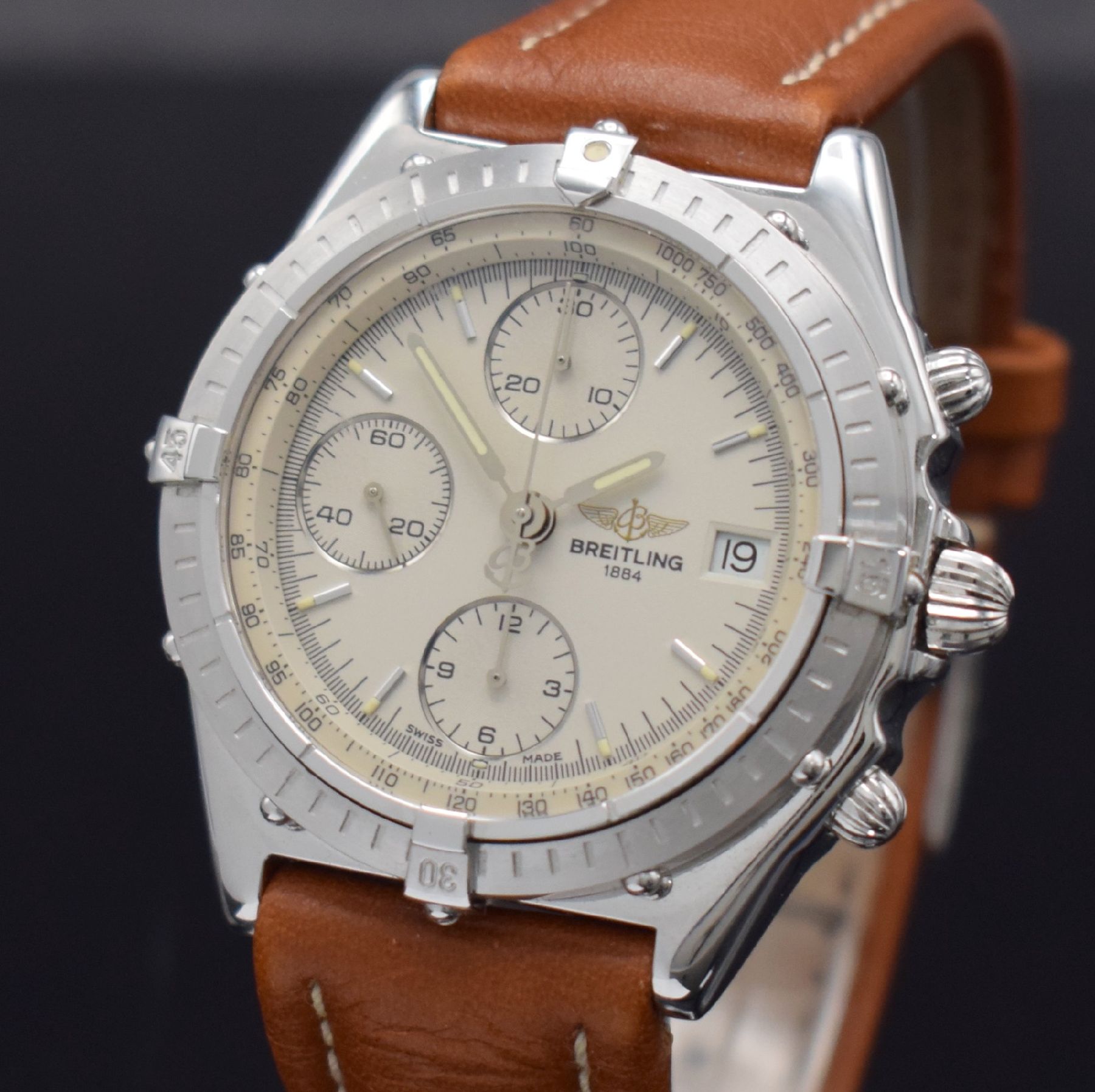 Detail c: BREITLING Chronomat seltener Armbandchronograph in WG 750/000 Referenz J13047X, Schweiz lt. orig. Zertifikat 1991, Automatik, schweres Geh. inkl. ...